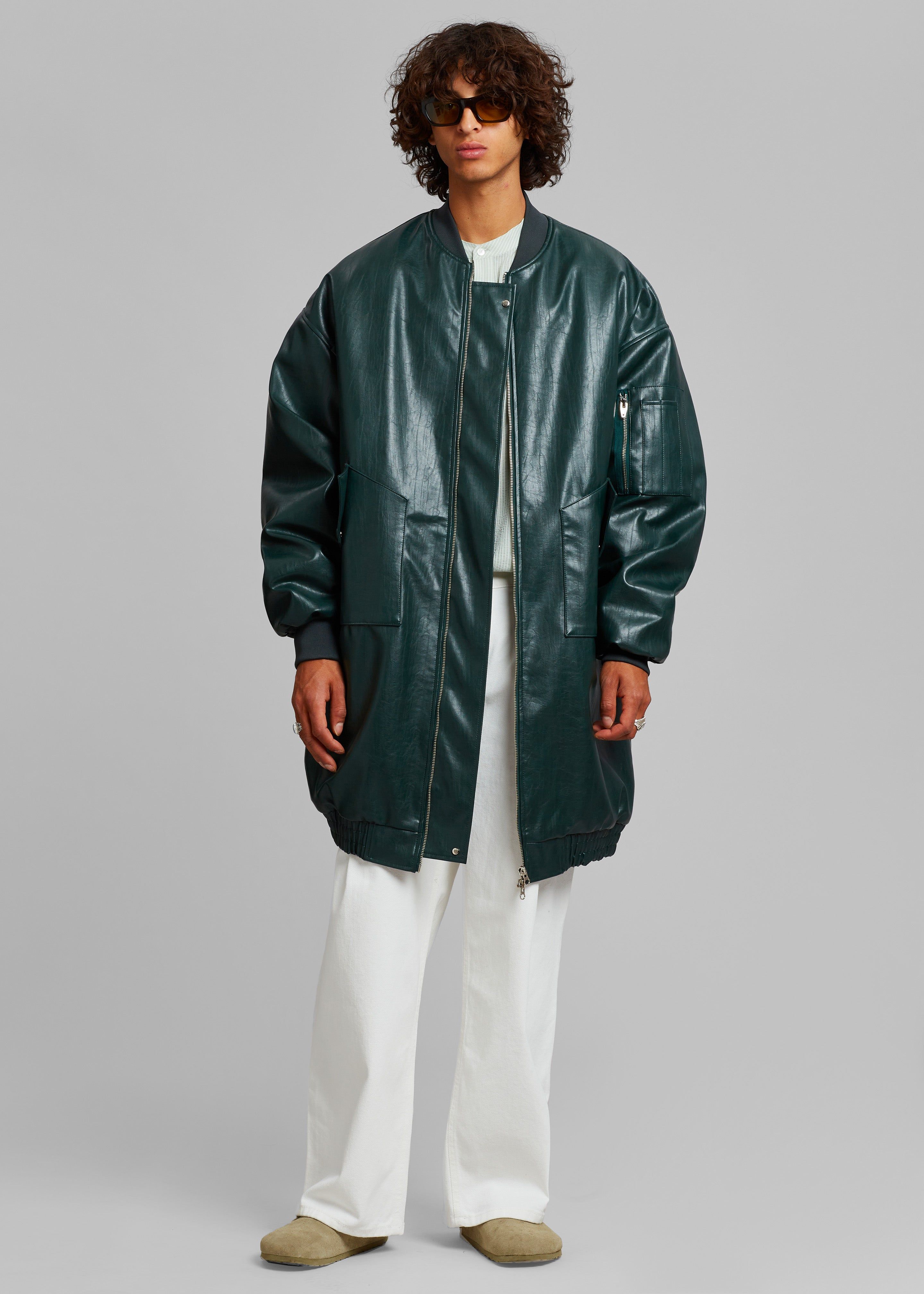 Jesse Long Faux Leather Bomber - Bottle Green sold by Frankie Shop product image thumbnail 21