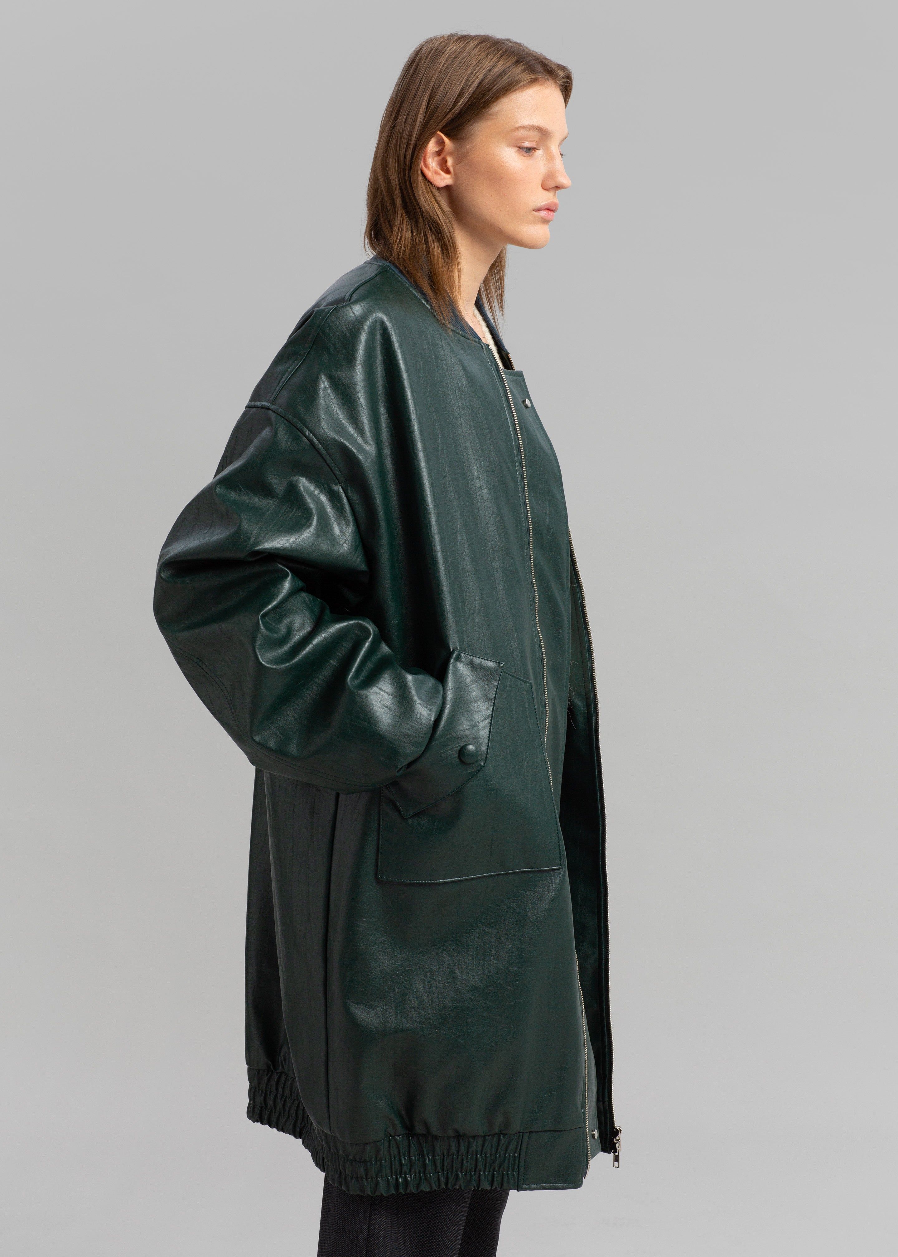Jesse Long Faux Leather Bomber - Bottle Green sold by Frankie Shop product image thumbnail 23