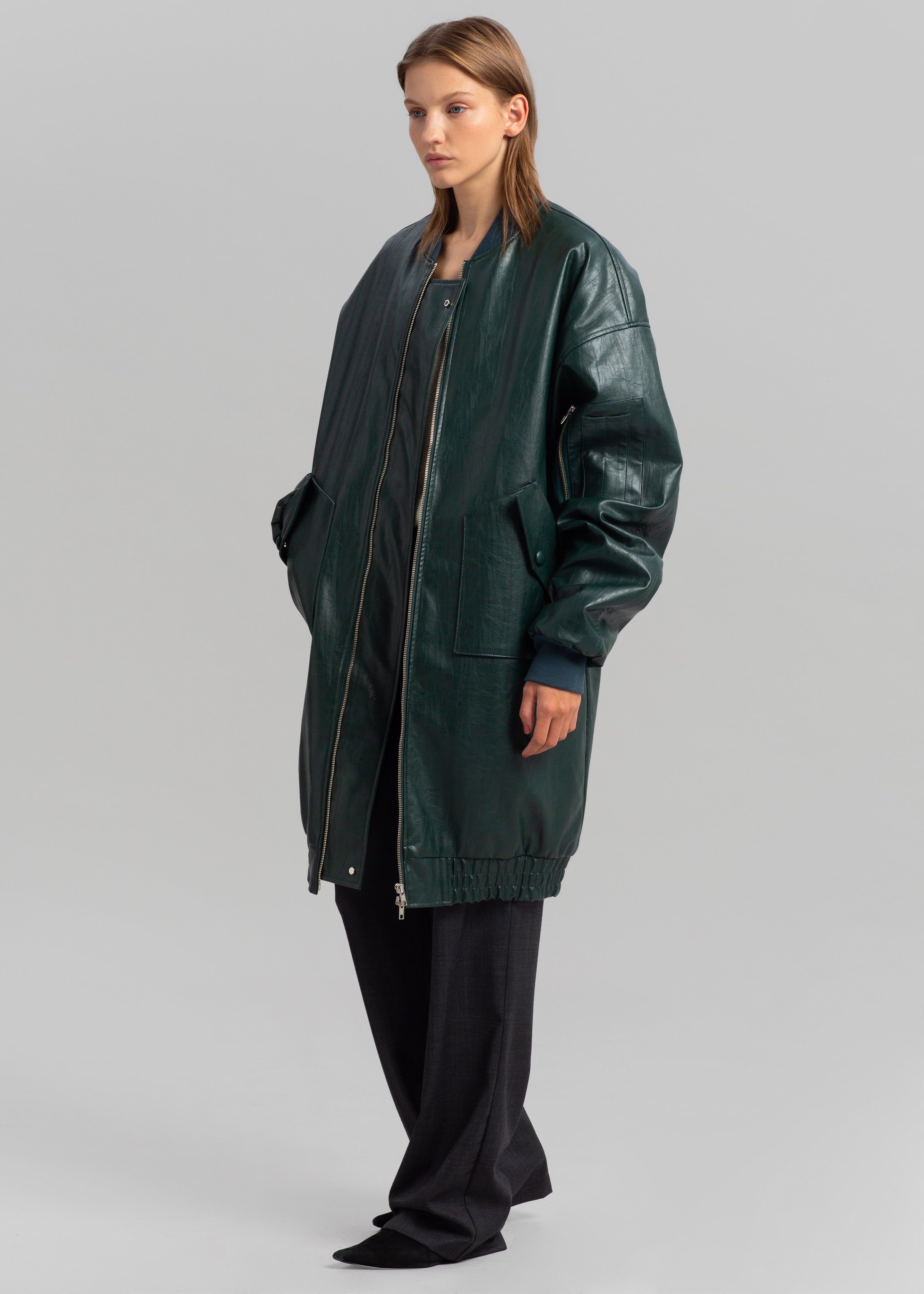 Jesse Long Faux Leather Bomber - Bottle Green sold by Frankie Shop product image thumbnail 24