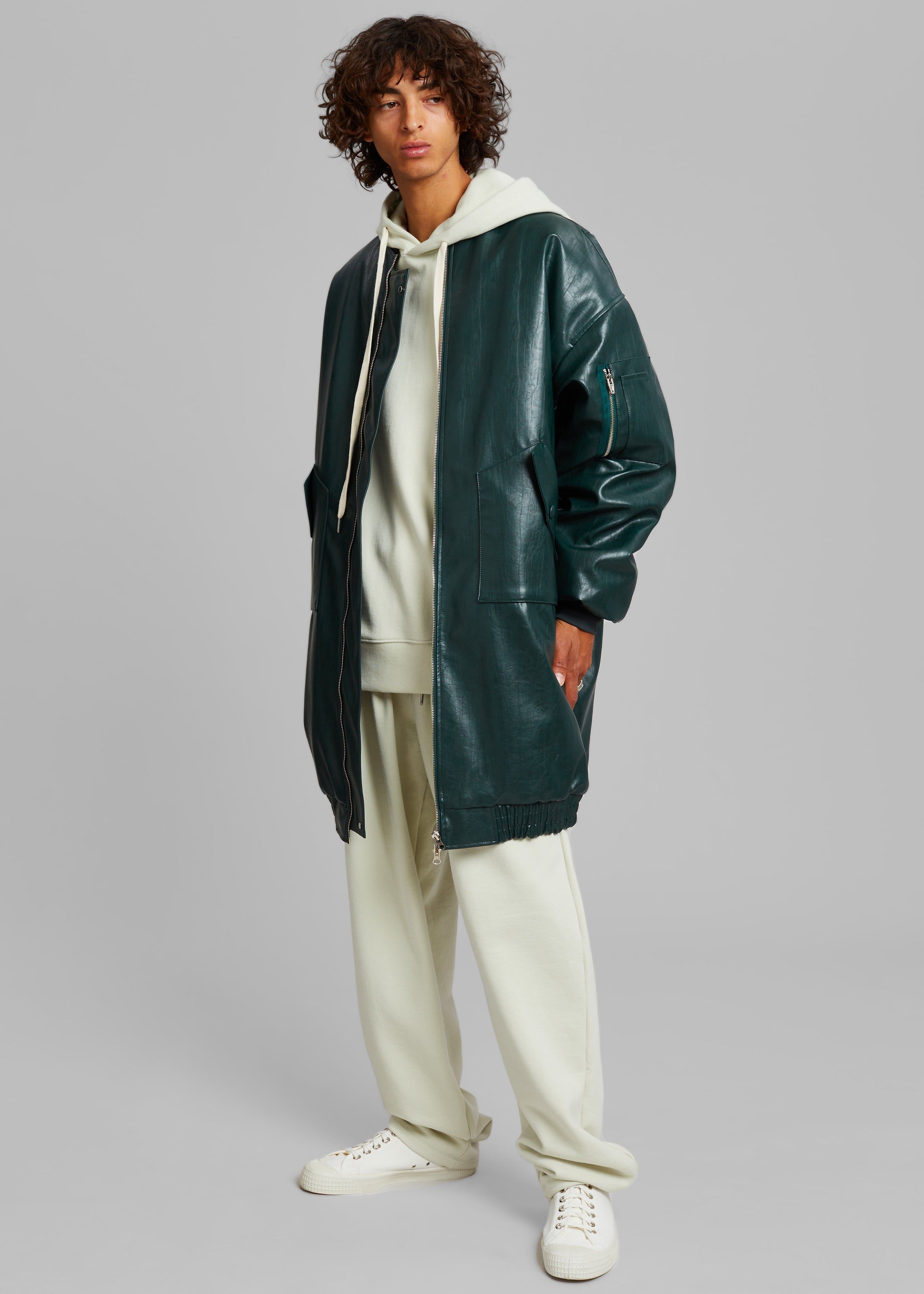 Jesse Long Faux Leather Bomber - Bottle Green sold by Frankie Shop product image thumbnail 15