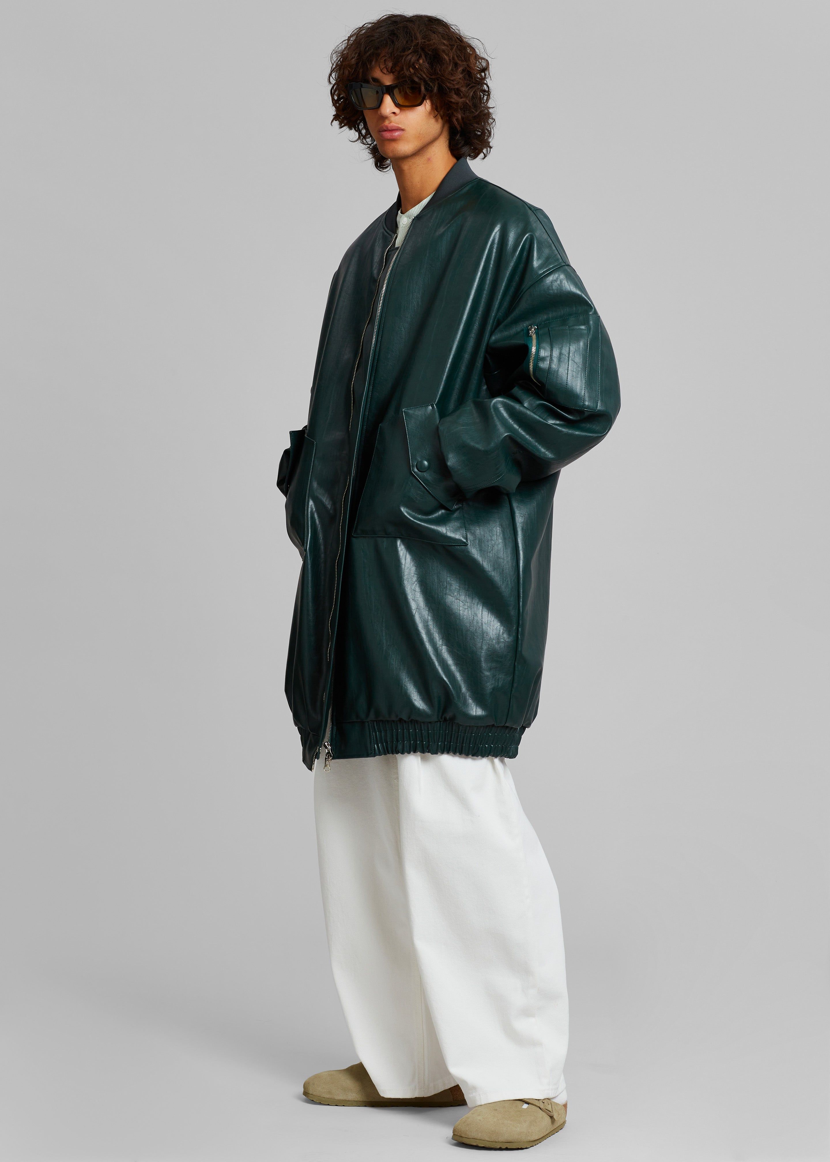 Jesse Long Faux Leather Bomber - Bottle Green sold by Frankie Shop product image thumbnail 19