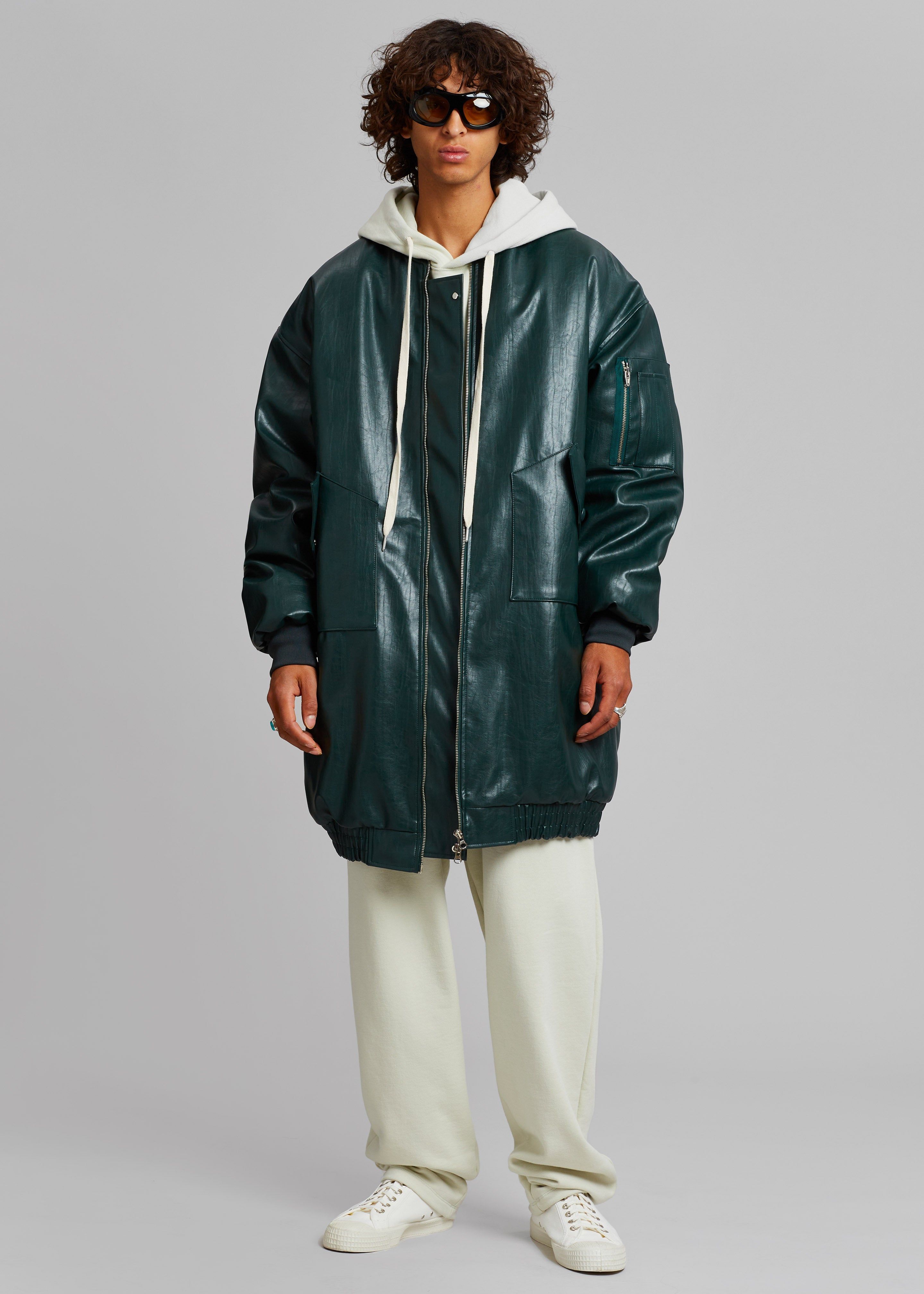 Jesse Long Faux Leather Bomber - Bottle Green sold by Frankie Shop product image thumbnail 18