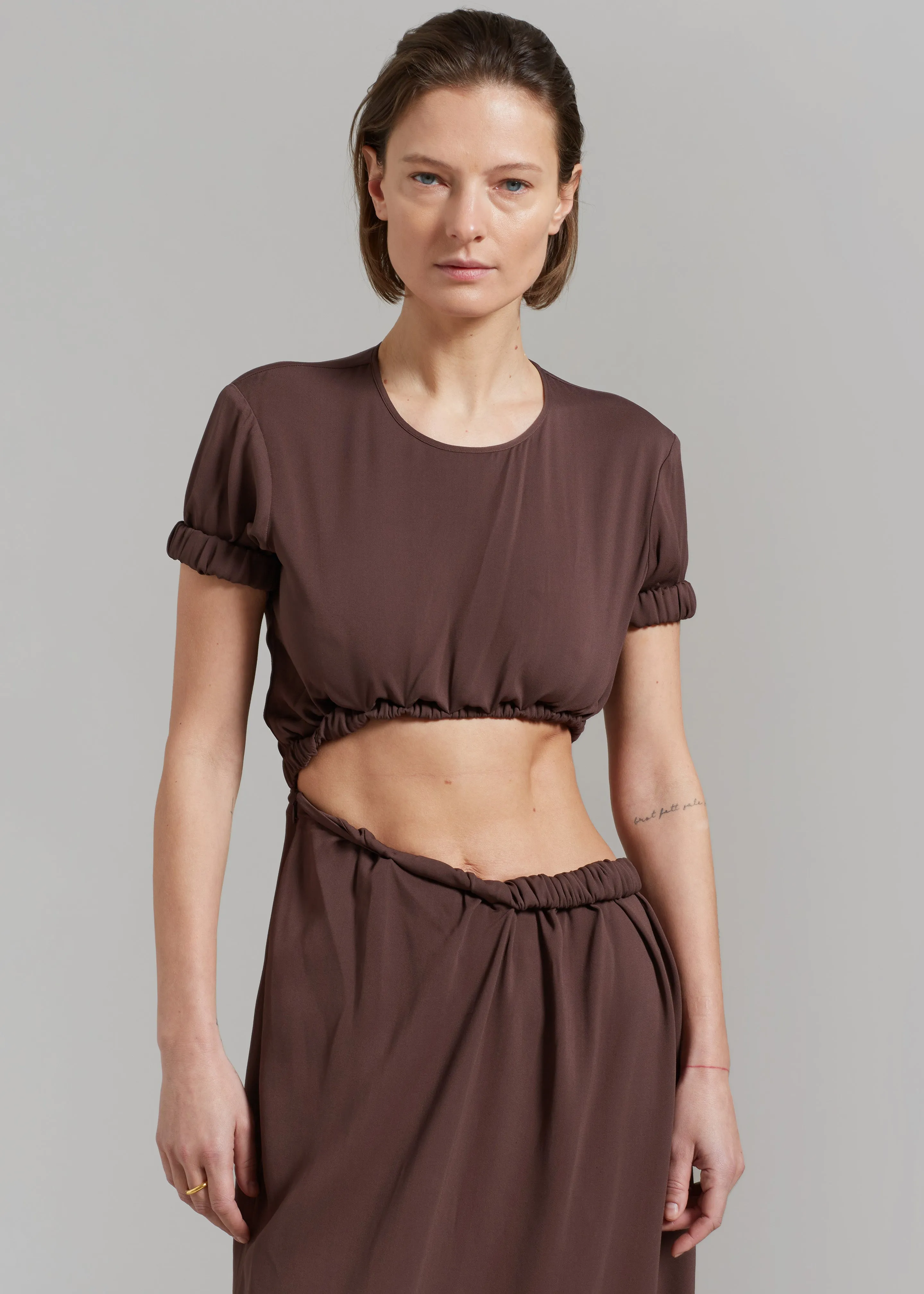 Christopher Esber Roll Sleeve Tee Dress - Chocolate sold by Frankie Shop product image thumbnail 2