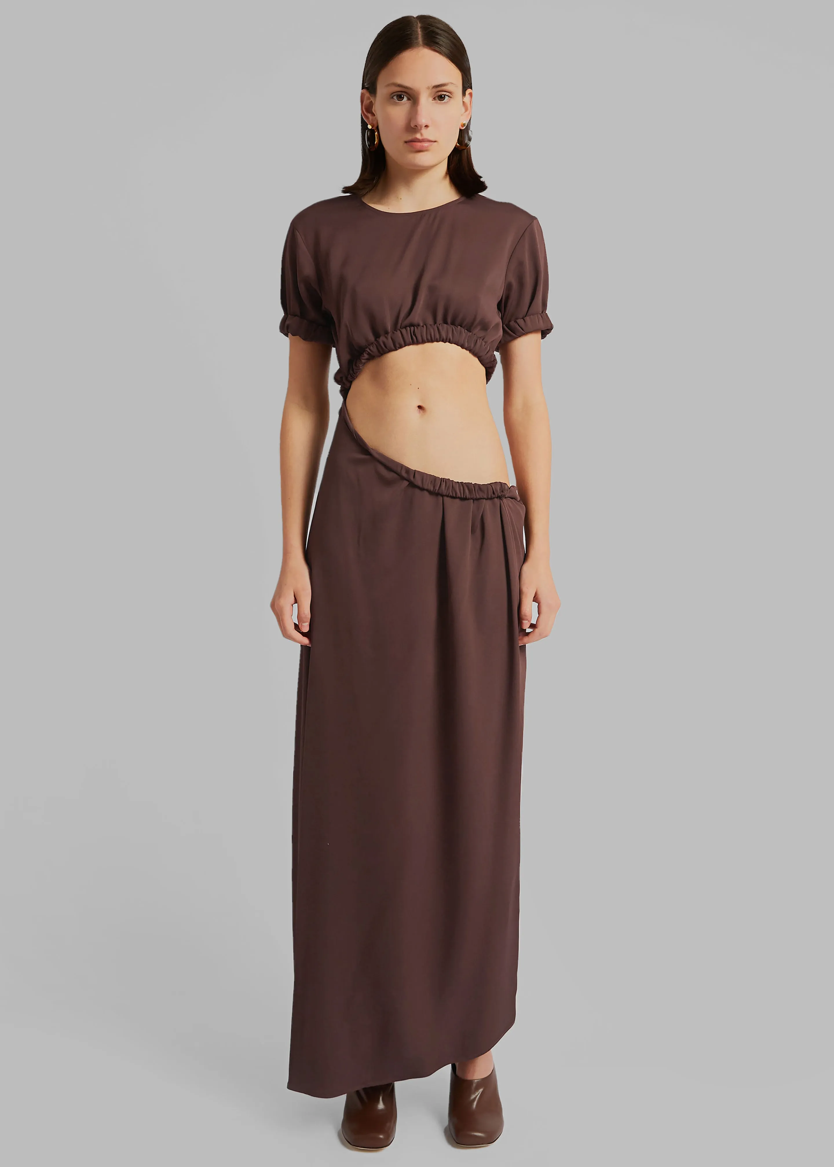 Christopher Esber Roll Sleeve Tee Dress - Chocolate sold by Frankie Shop product image thumbnail 4