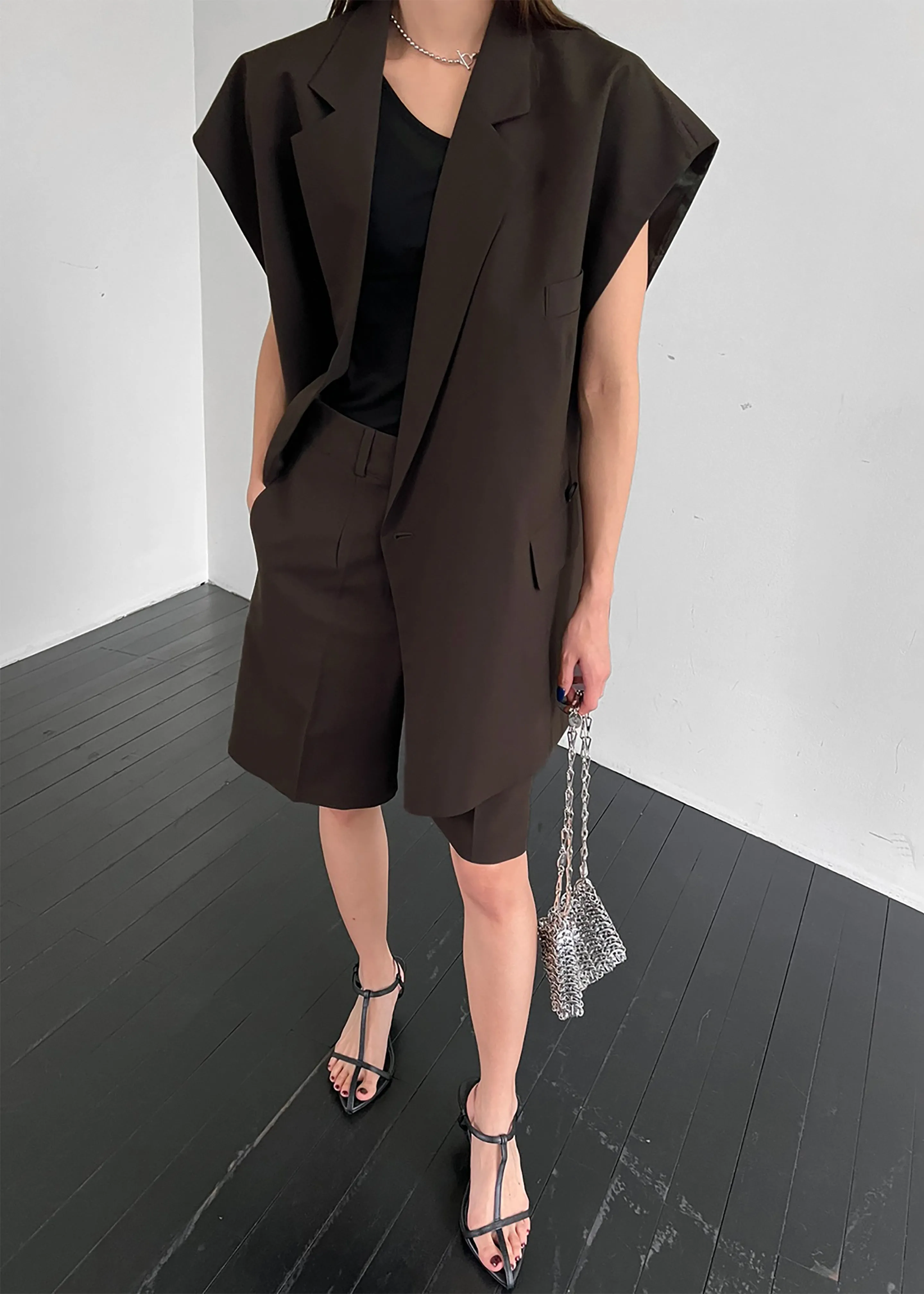 Maura Bermuda Shorts - Brown sold by Frankie Shop product image thumbnail 3