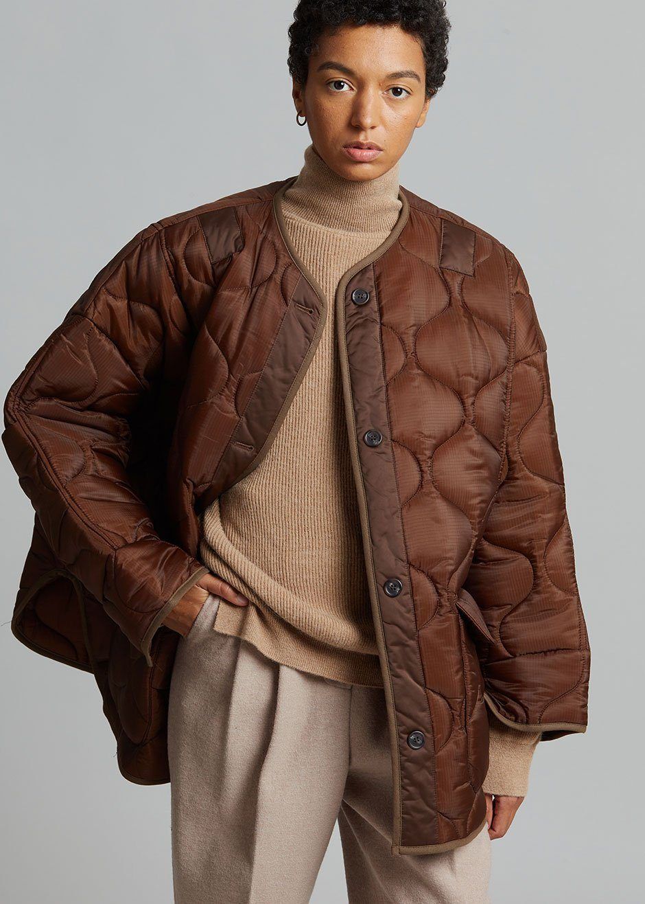 Teddy Quilted Jacket - Chocolate sold by Frankie Shop product image thumbnail 4
