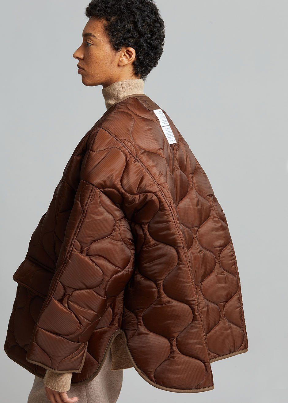 Teddy Quilted Jacket - Chocolate sold by Frankie Shop
