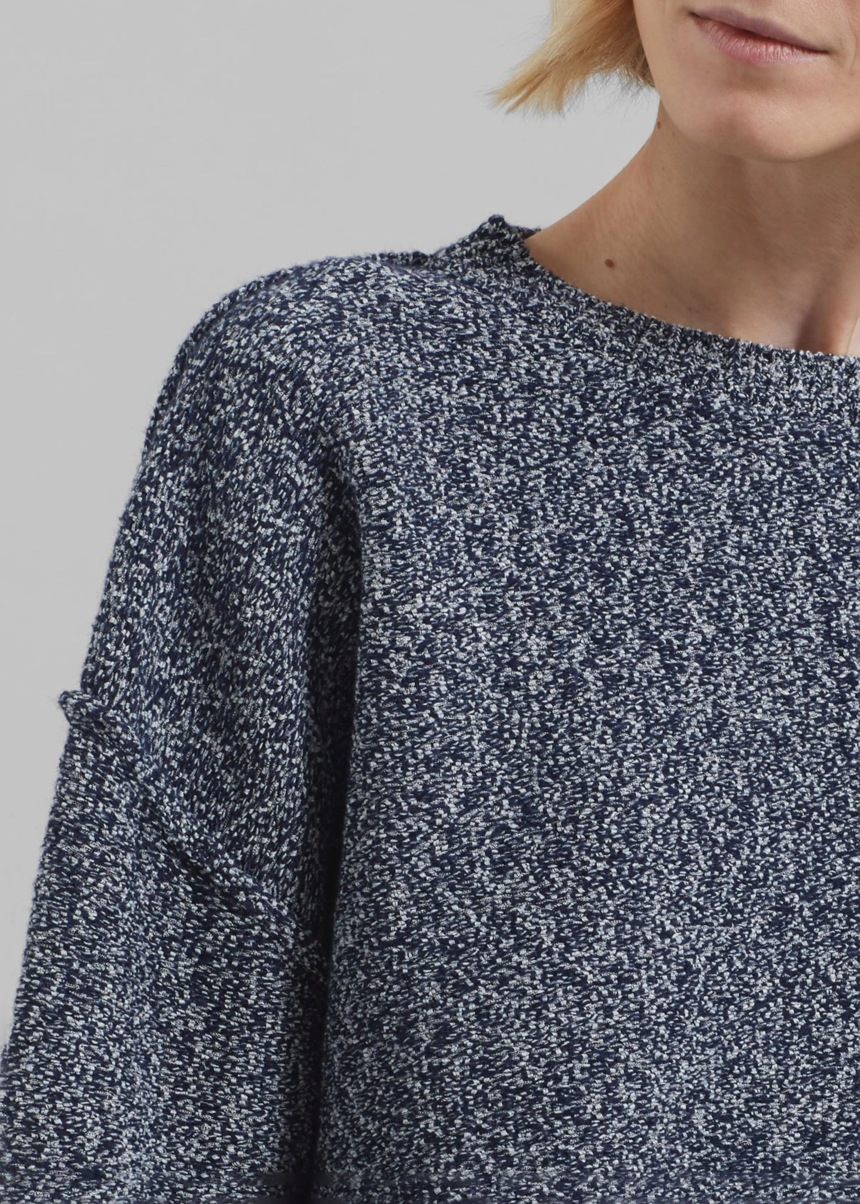 Proenza Schouler White Label Remy Sweater In Marled Knits - Dark Blue/Off White sold by Frankie Shop product image thumbnail 3