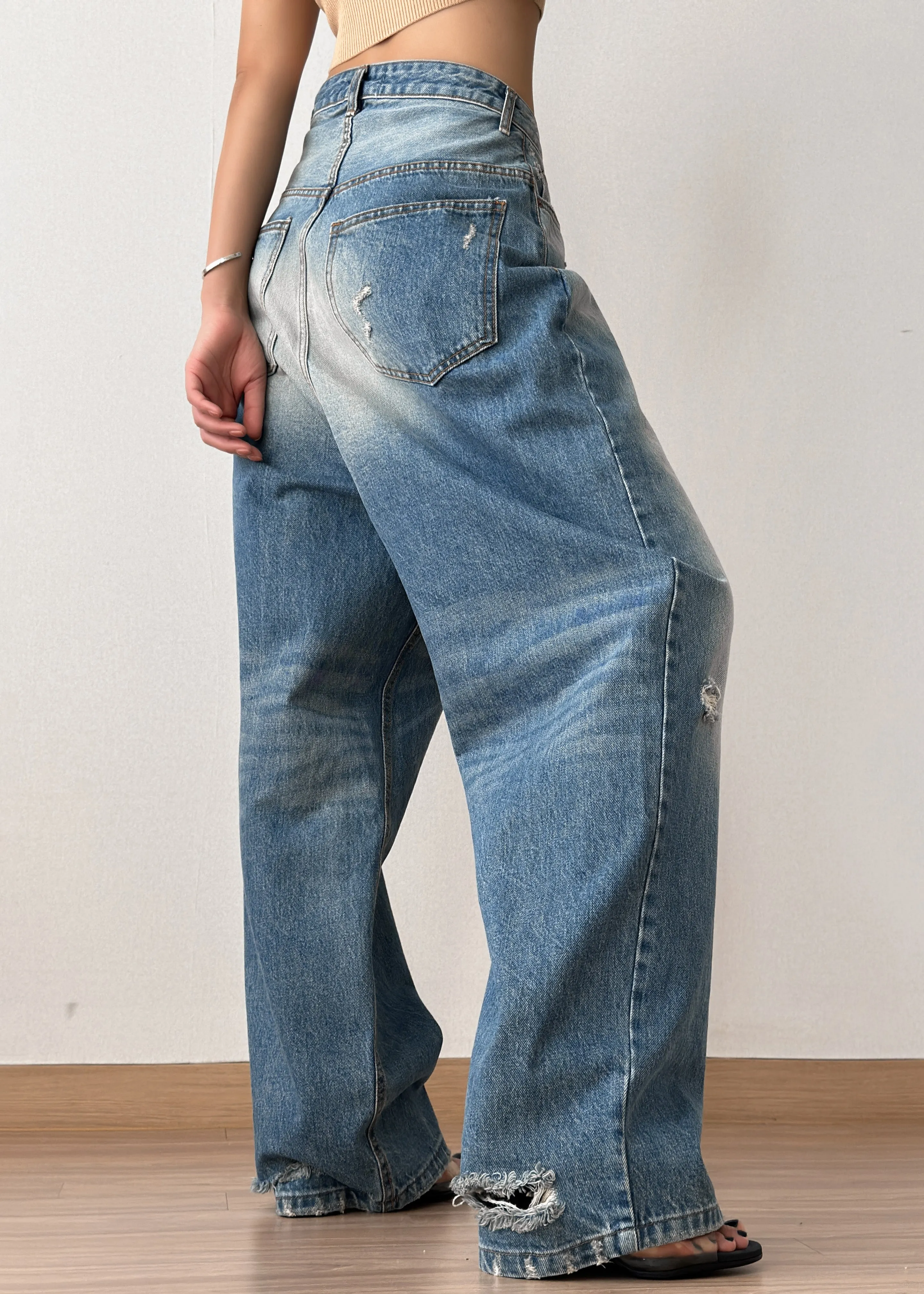 Tanner Bleach Jeans - Worn Wash sold by Frankie Shop product image thumbnail 4
