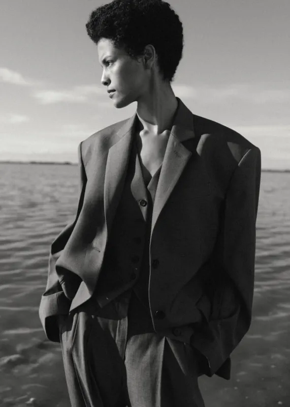 Gelso Oversized Blazer - Dark Grey Melange made by Frankie Shop