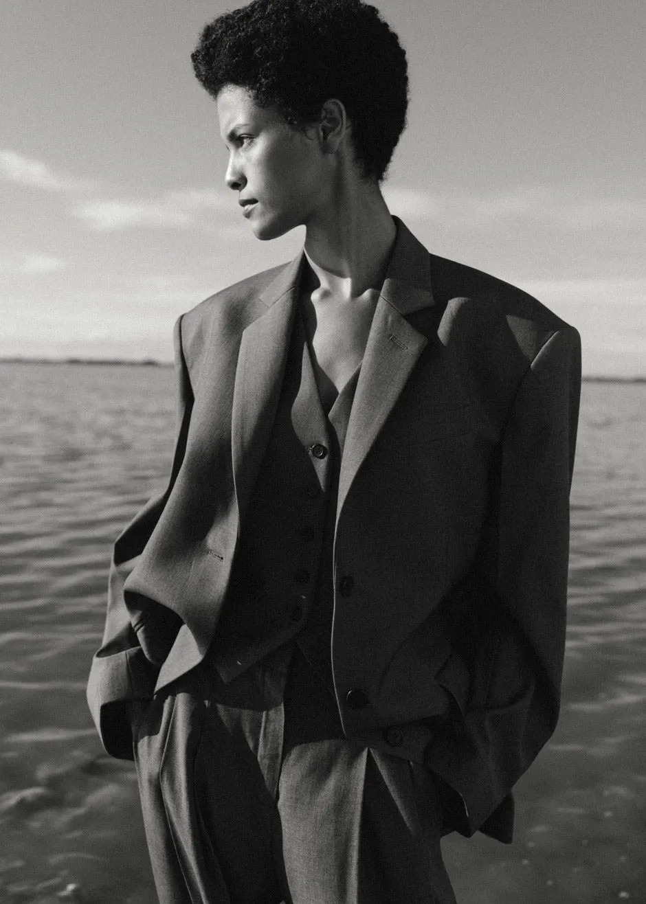 Gelso Oversized Blazer - Dark Grey Melange sold by Frankie Shop