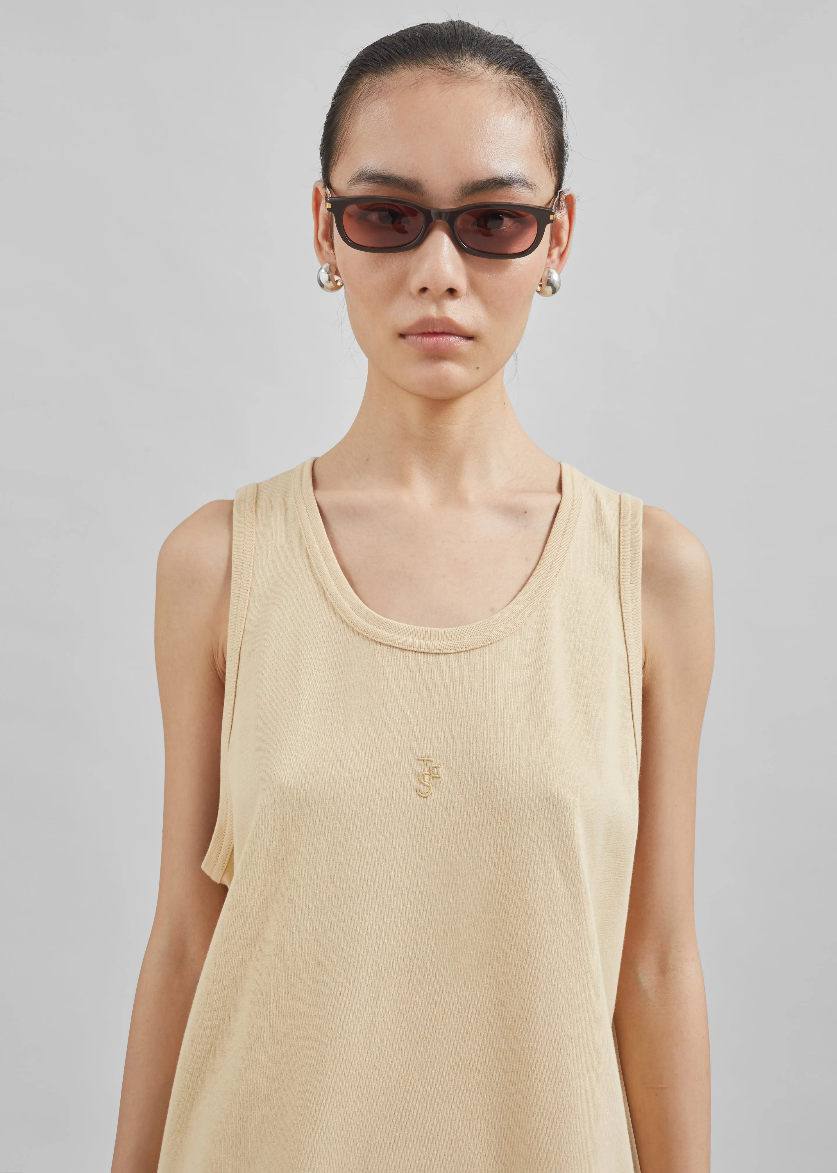 Rexy Embroidered Tank Top - Latte sold by Frankie Shop product image thumbnail 3