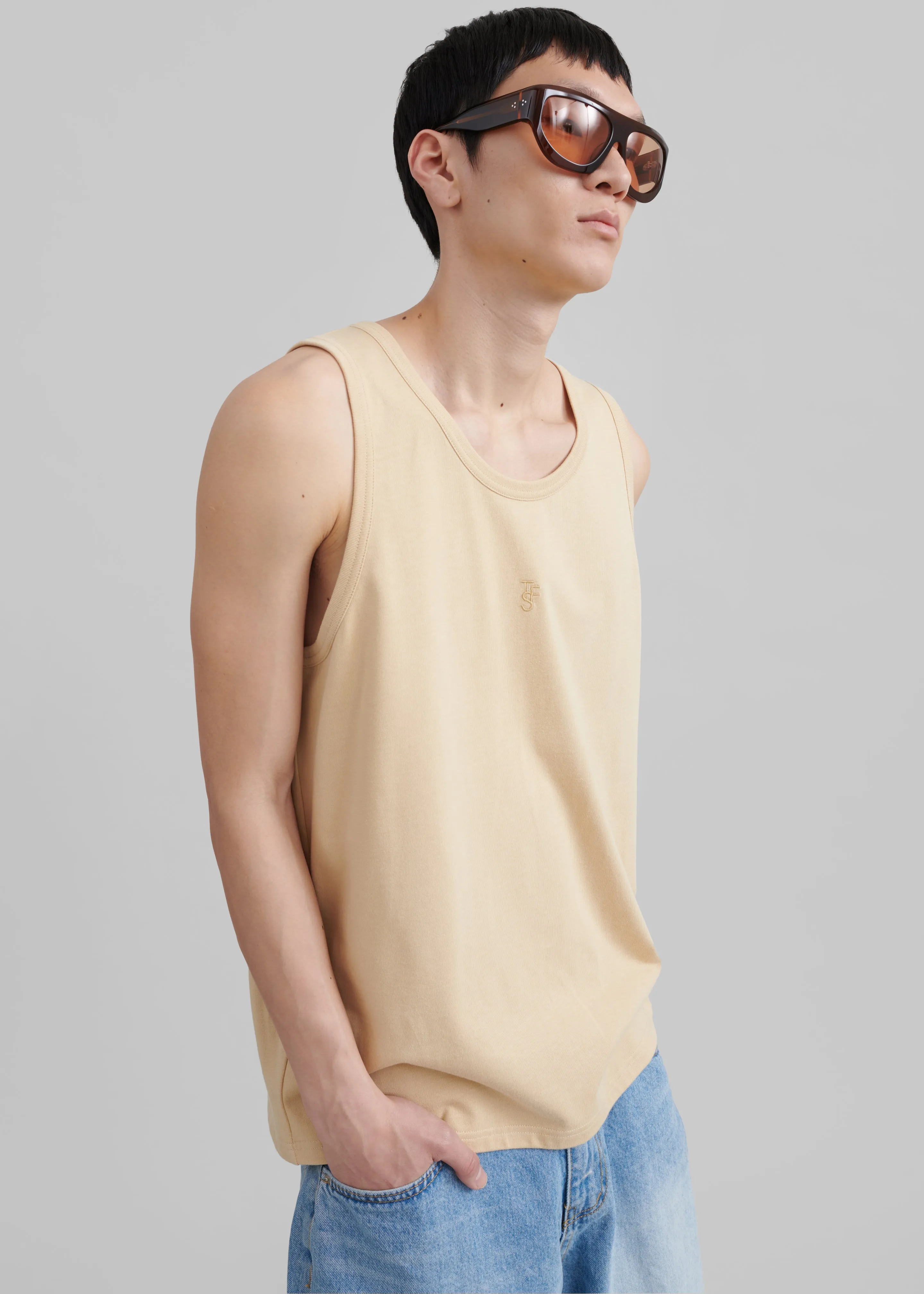 Rexy Embroidered Tank Top - Latte sold by Frankie Shop product image thumbnail 4