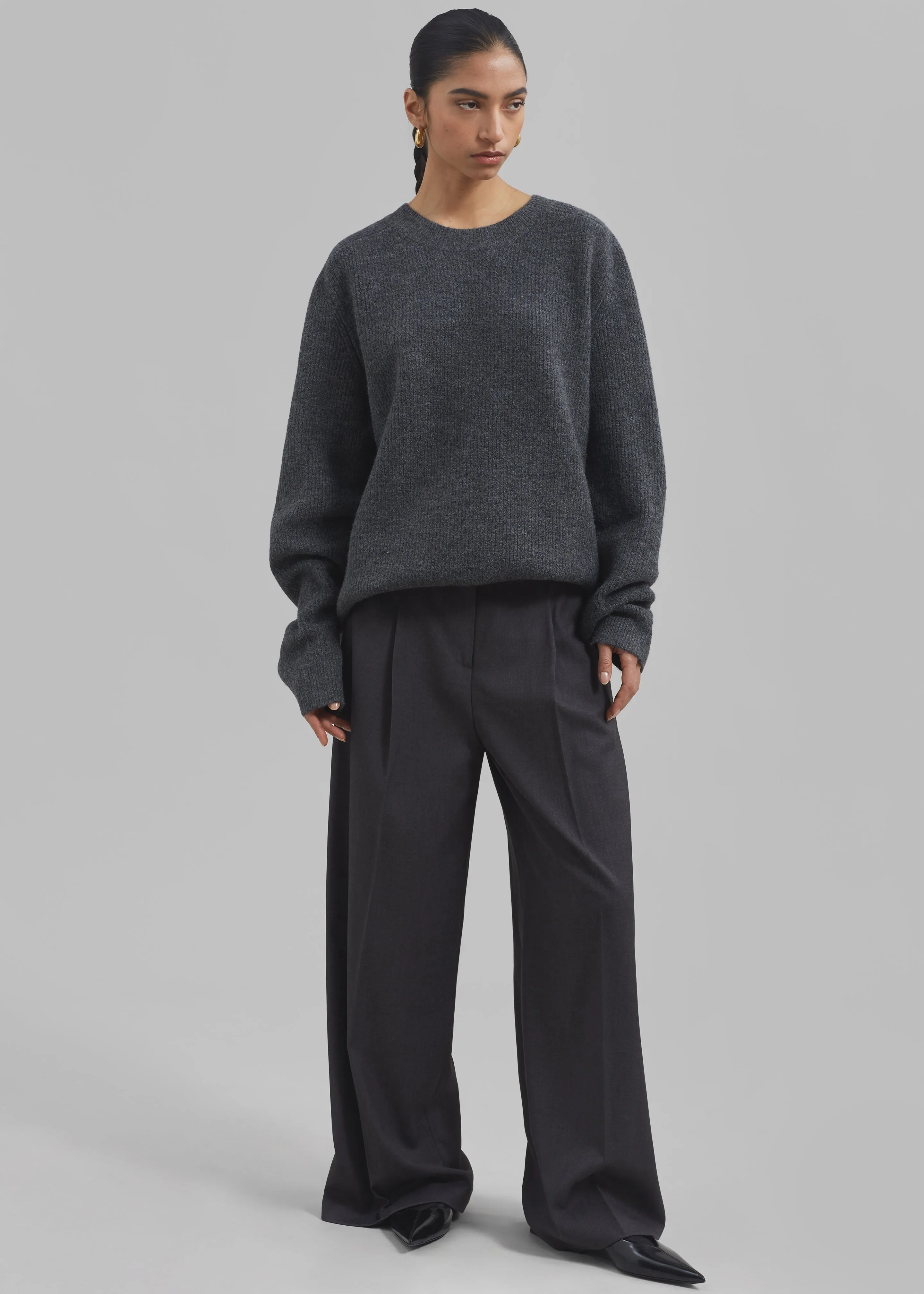 Dariel Pleated Trousers - Charcoal sold by Frankie Shop product image thumbnail 4