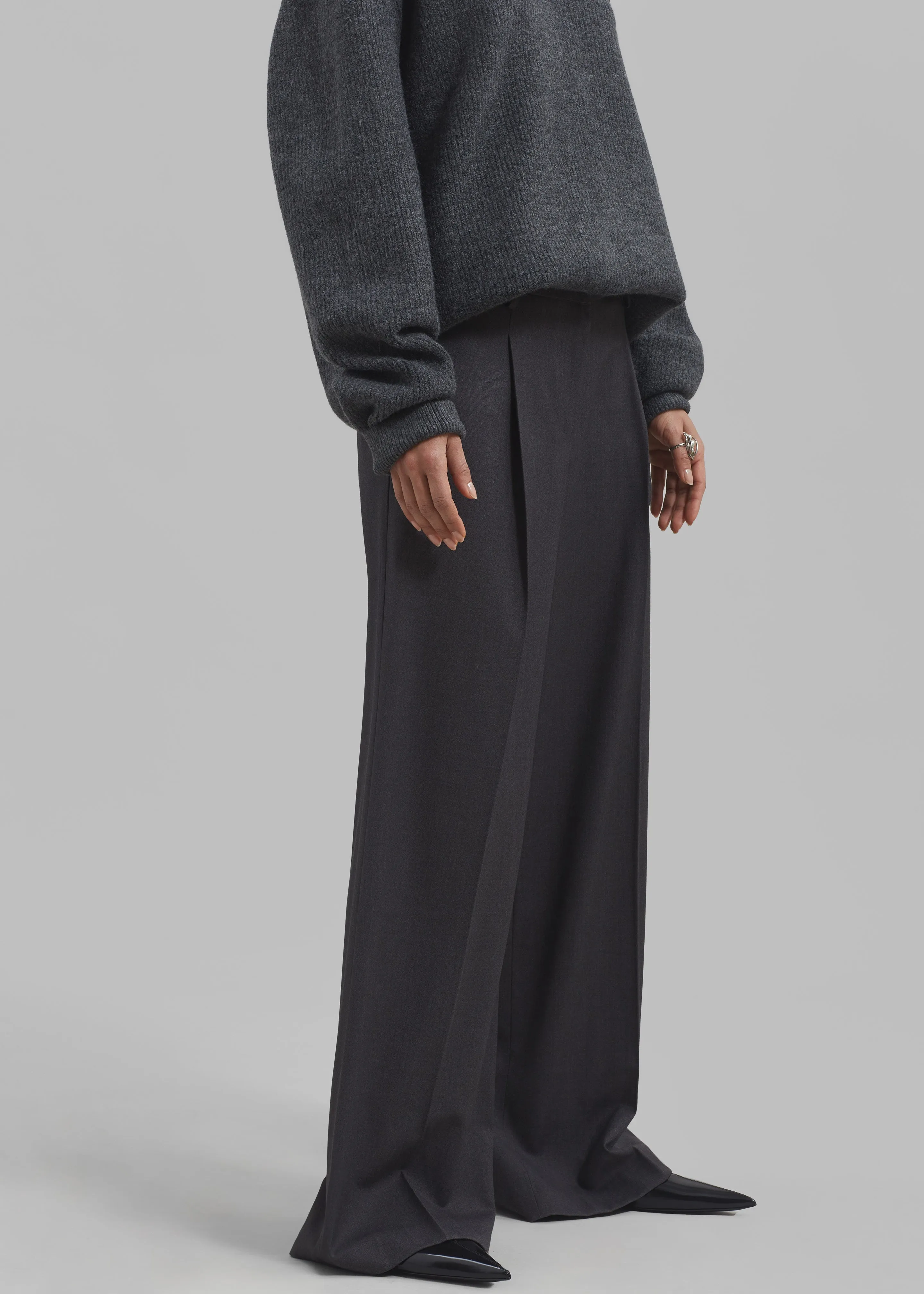 Dariel Pleated Trousers - Charcoal sold by Frankie Shop product image thumbnail 5