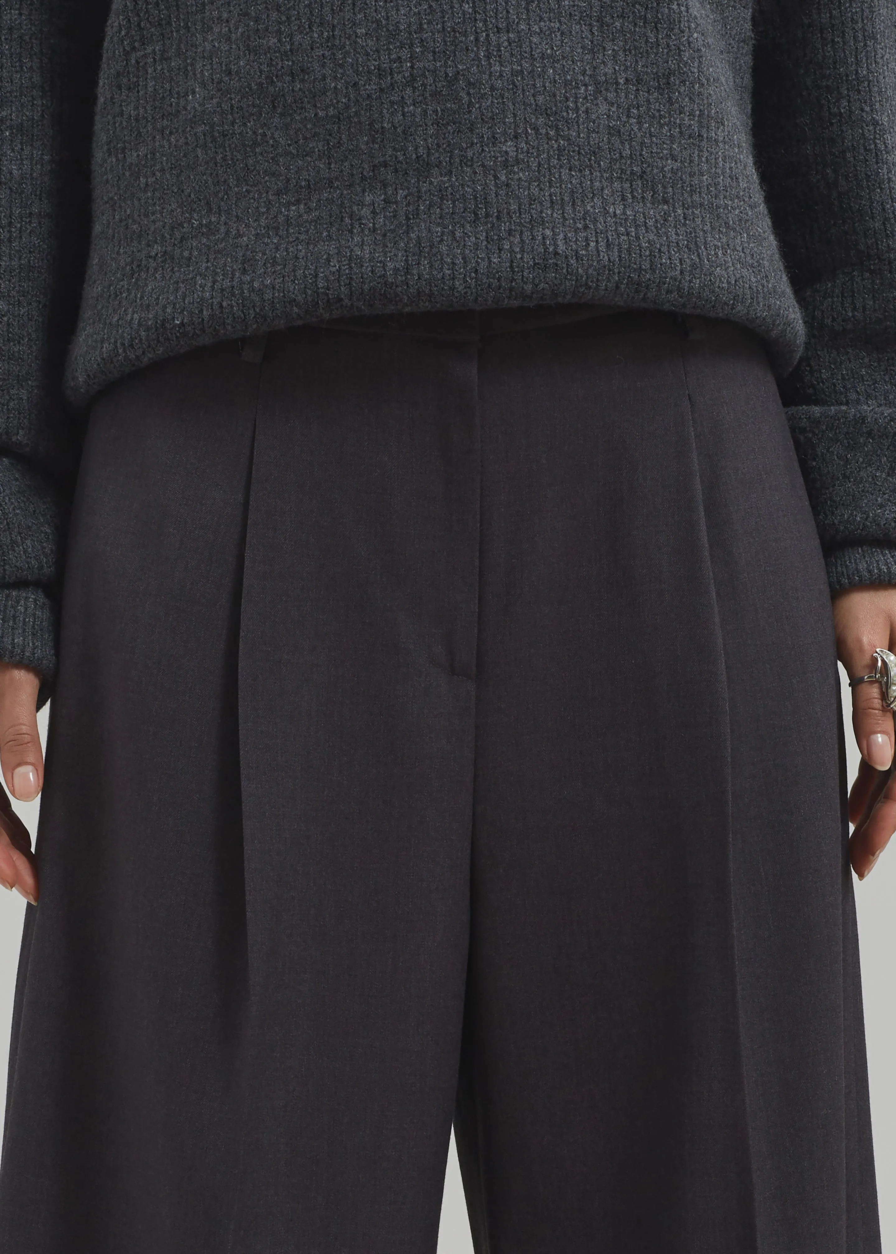 Dariel Pleated Trousers - Charcoal sold by Frankie Shop product image thumbnail 3