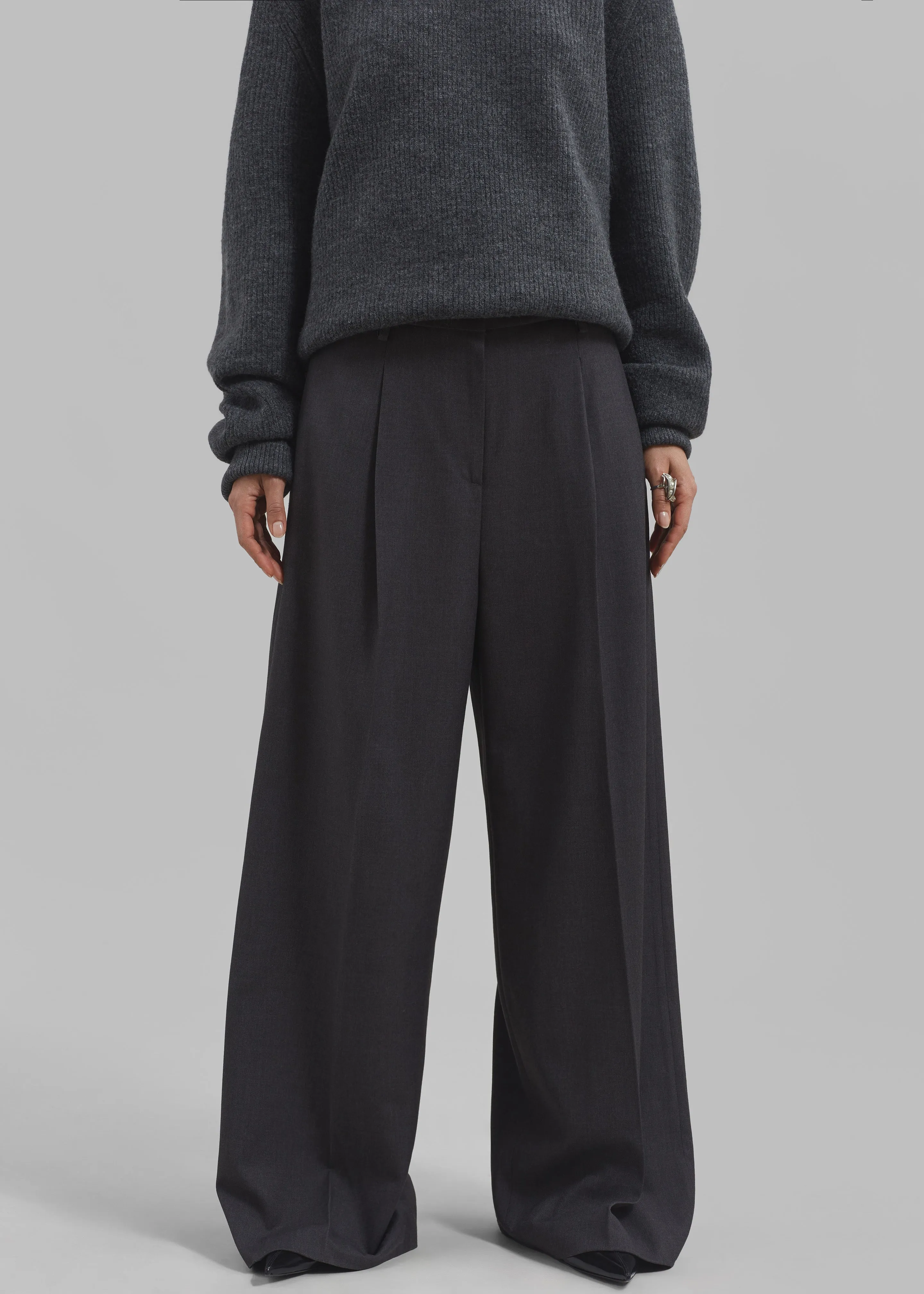 Dariel Pleated Trousers - Charcoal sold by Frankie Shop product image thumbnail 2