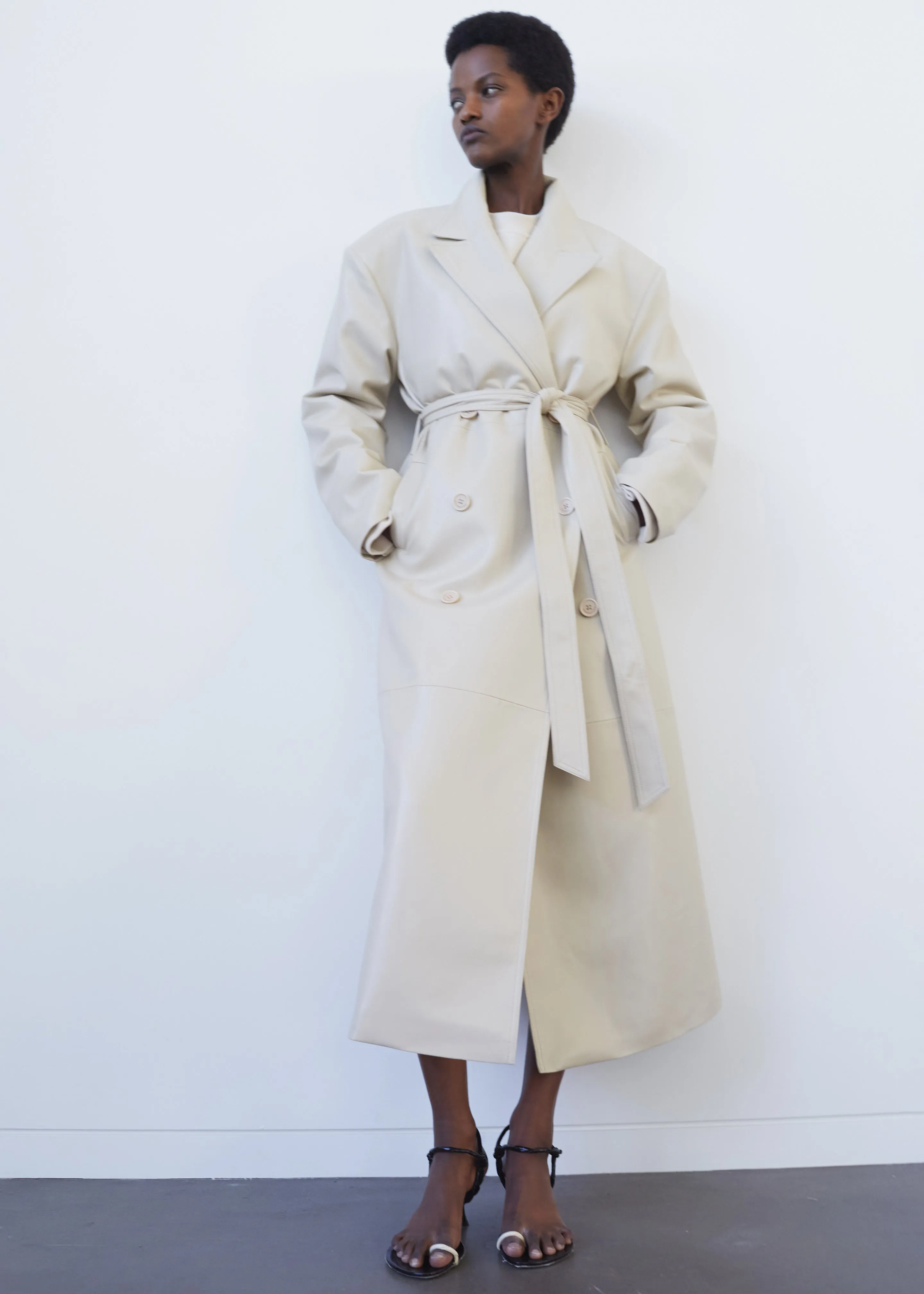 Tina Faux Leather Trench Coat - Mastic sold by Frankie Shop product image thumbnail 5