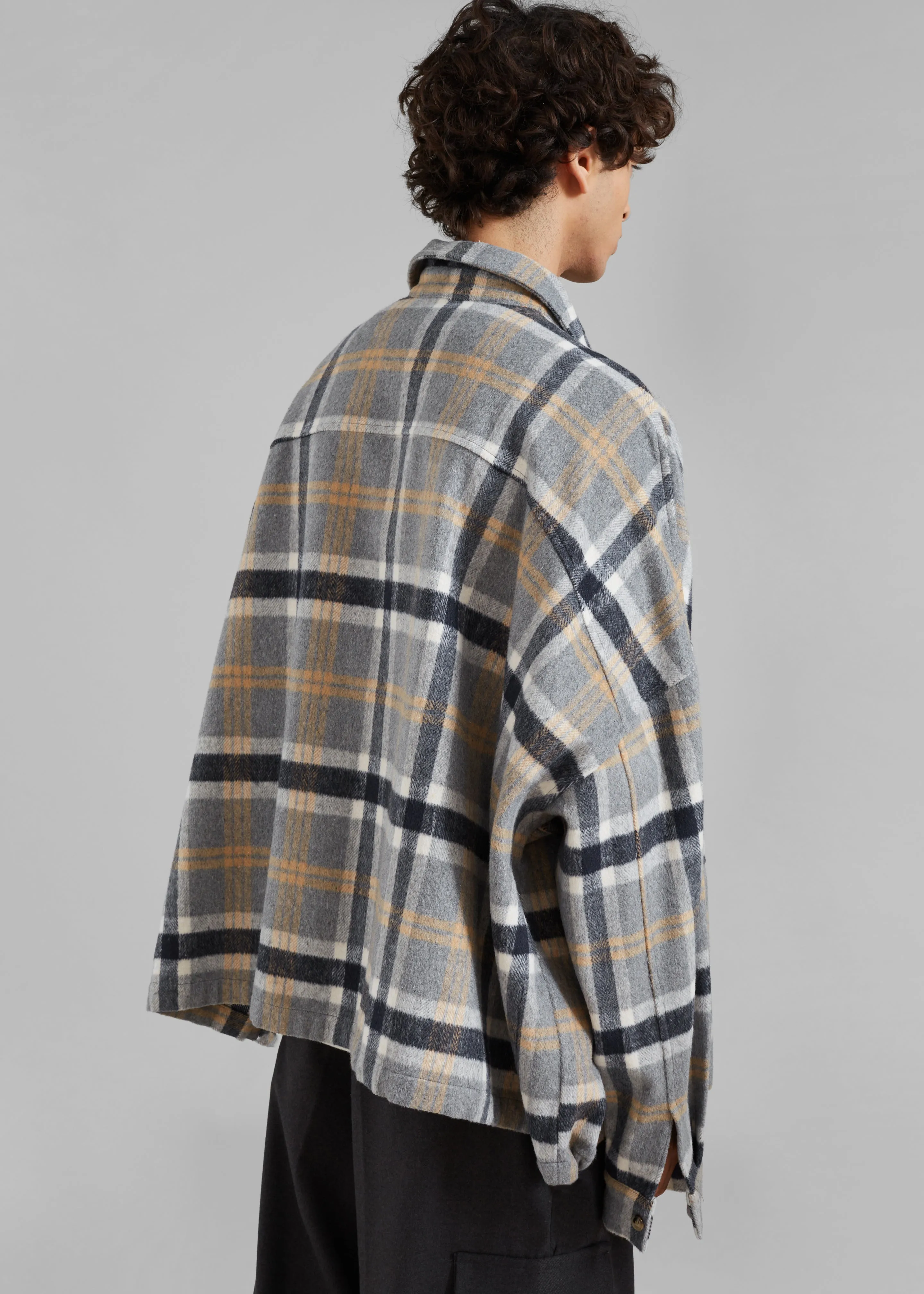 Keaton Flannel Pocket Overshirt - Checked Grey sold by Frankie Shop product image thumbnail 5