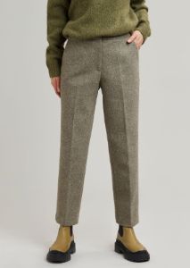 Elan Herringbone Pants - Taupe Melange sold by Frankie Shop
