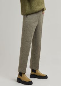 Elan Herringbone Pants - Taupe Melange sold by Frankie Shop