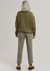 Elan Herringbone Pants - Taupe Melange sold by Frankie Shop