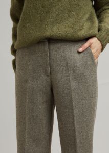 Elan Herringbone Pants - Taupe Melange sold by Frankie Shop