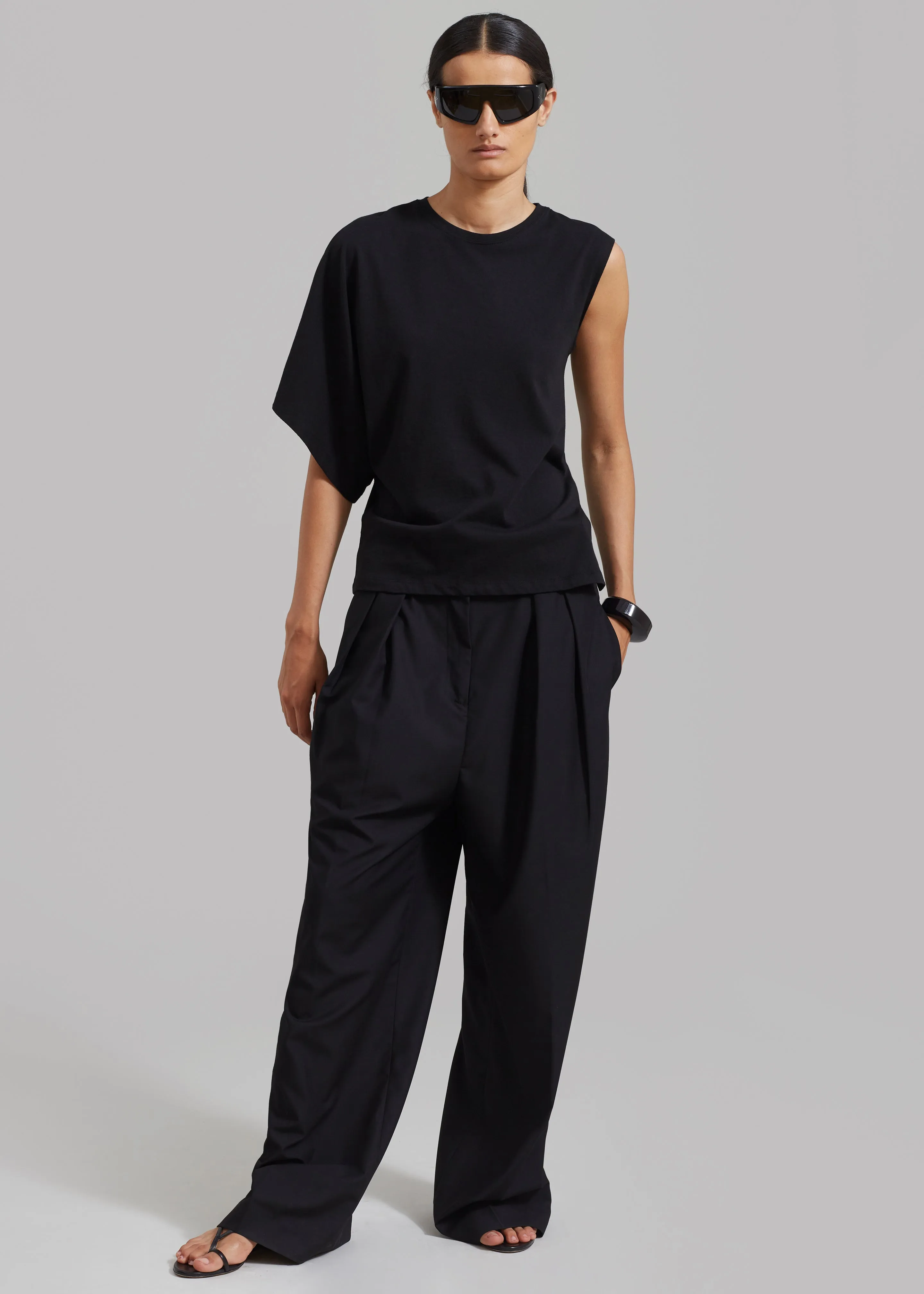 Harper One Sleeve Top - Black sold by Frankie Shop