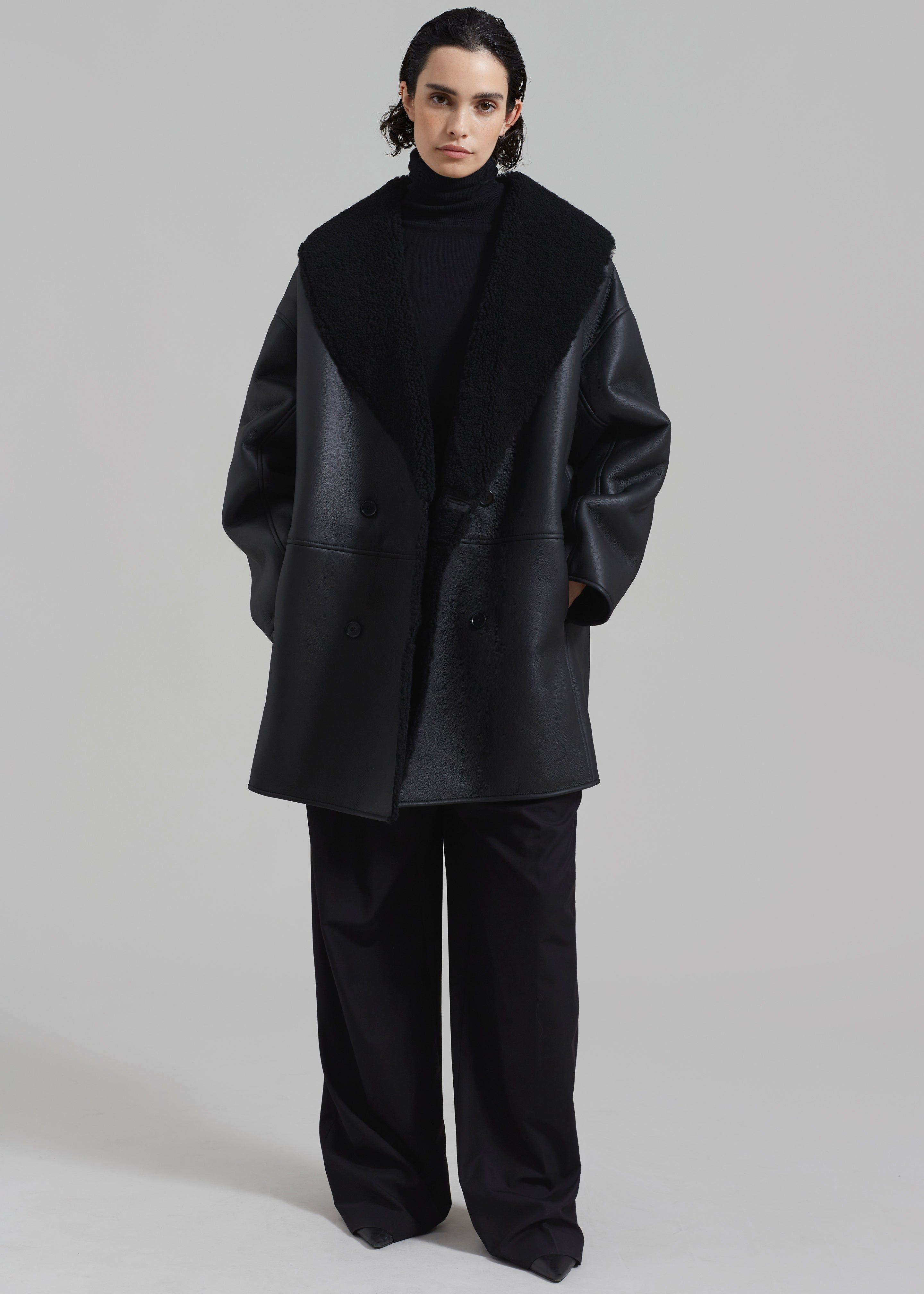 Loulou Studio Namo Shearling Coat - Black sold by Frankie Shop product image thumbnail 2