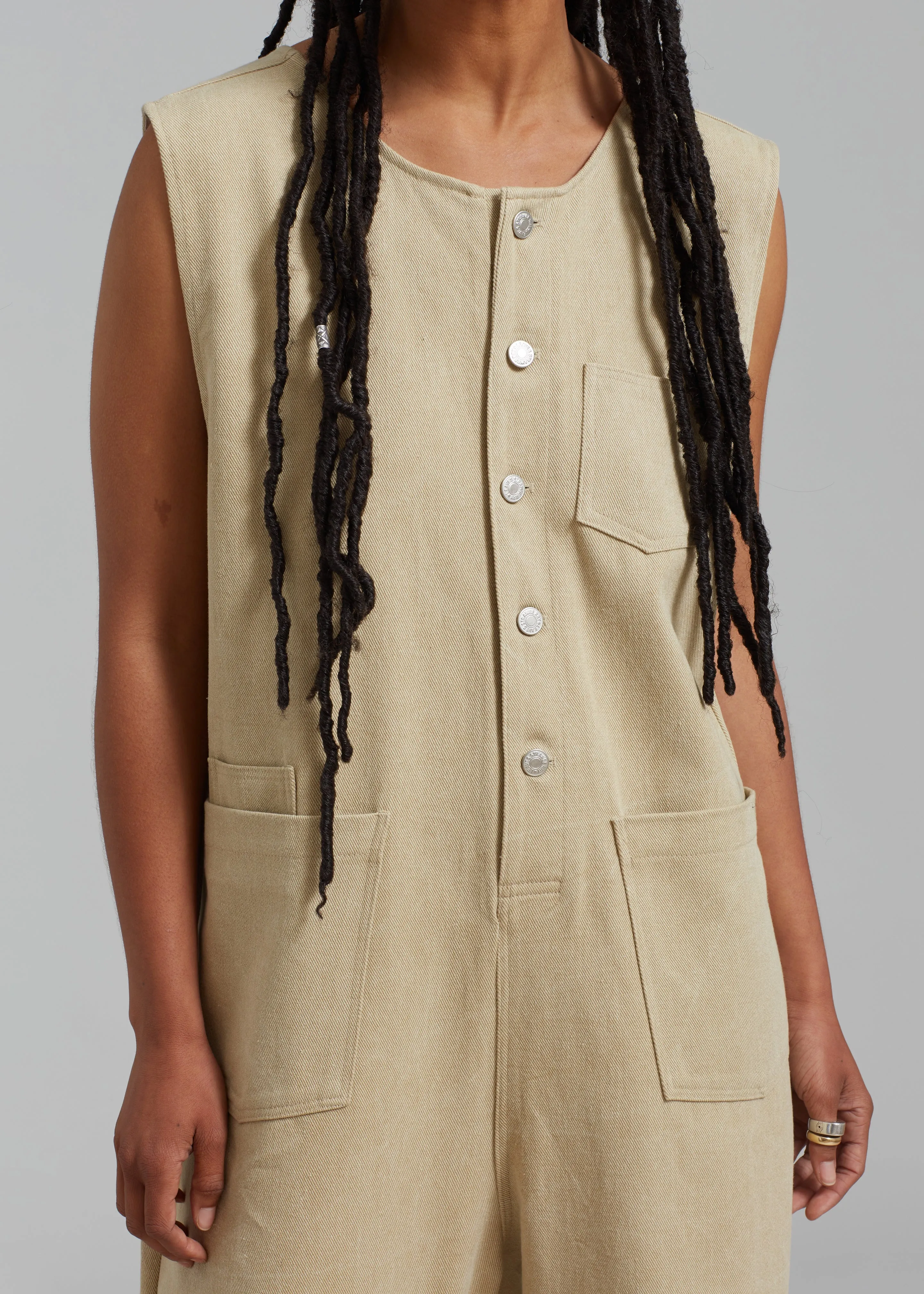 Liv Denim Jumpsuit - Beige sold by Frankie Shop product image thumbnail 3