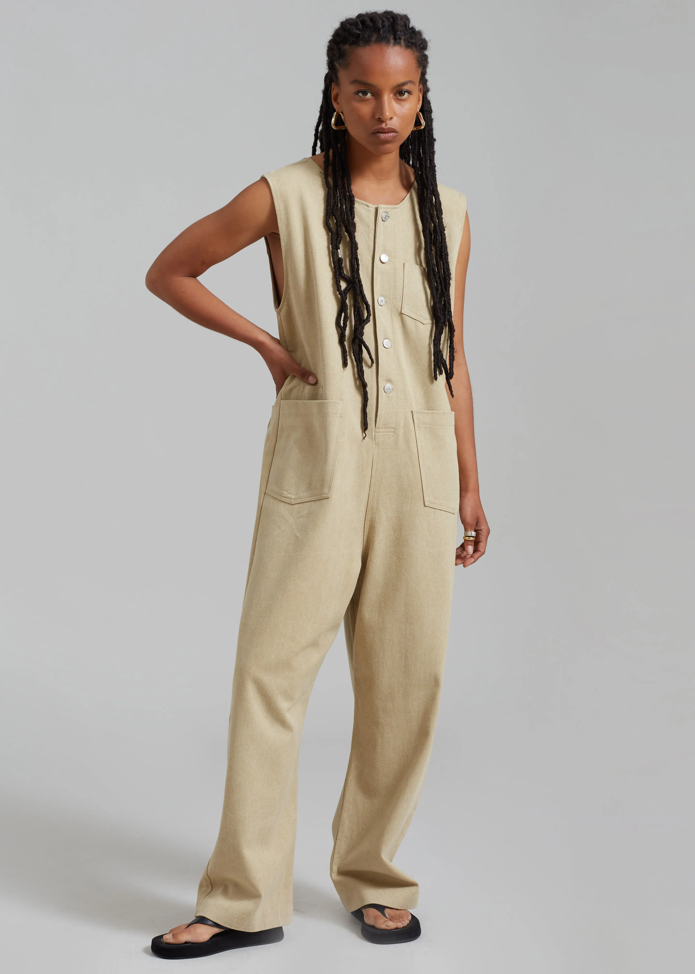 Liv Denim Jumpsuit - Beige sold by Frankie Shop product image thumbnail 4