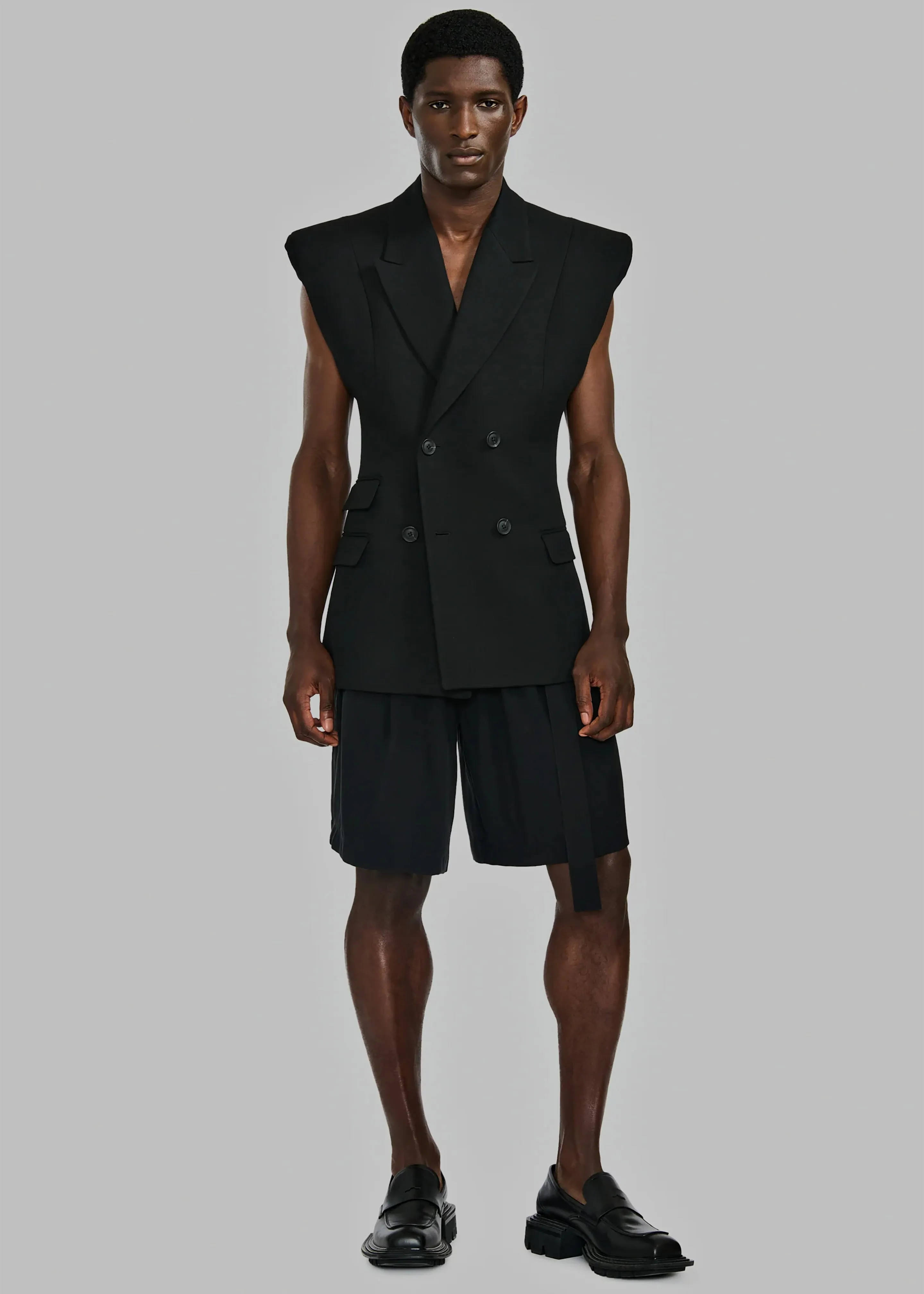 Louis Gabriel Nouchi Double Breasted Sleeveless Jacket - Black sold by Frankie Shop product image thumbnail 3