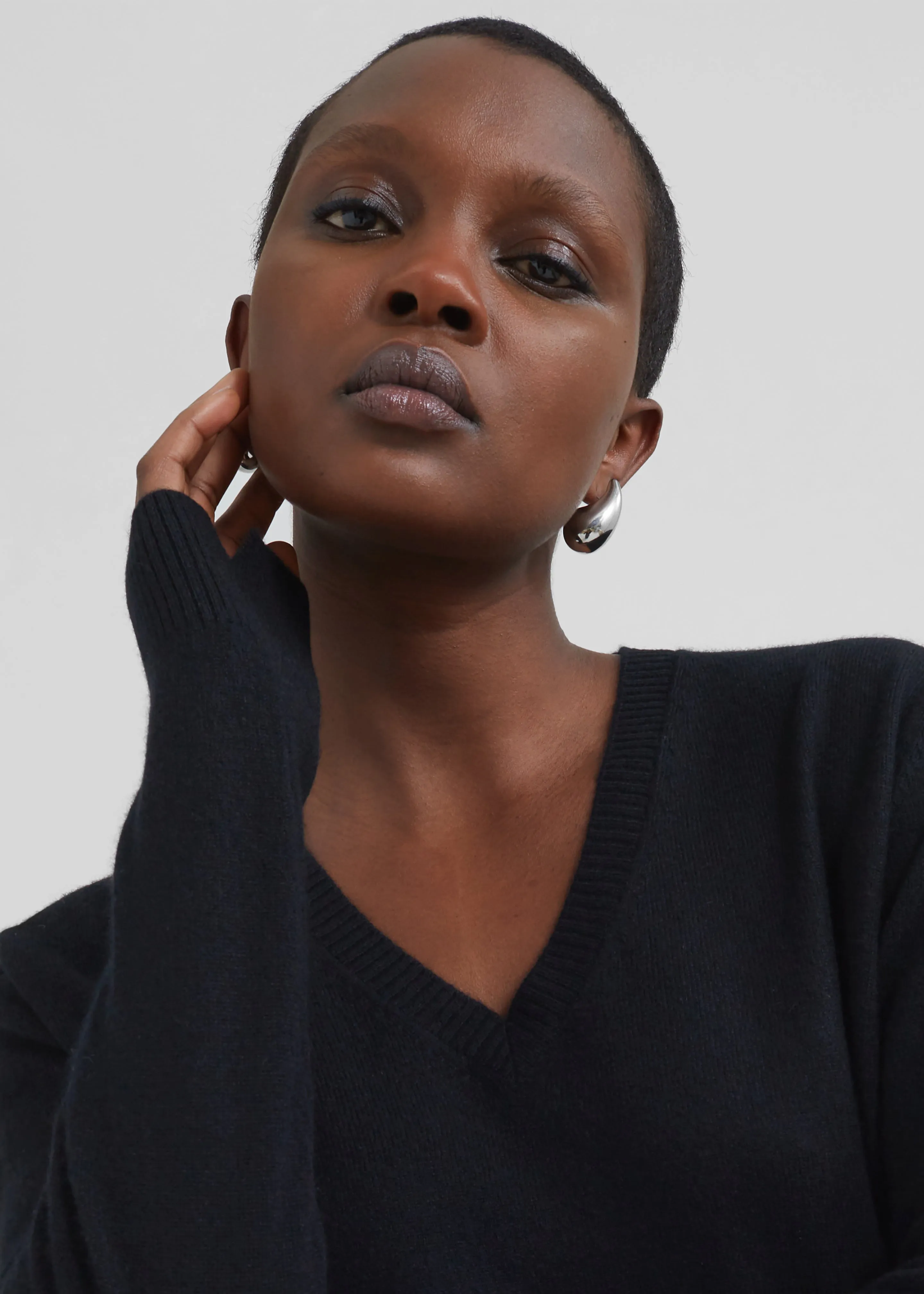 Loulou Studio Serafini V Neck Cashmere Sweater - Black sold by Frankie Shop product image thumbnail 2