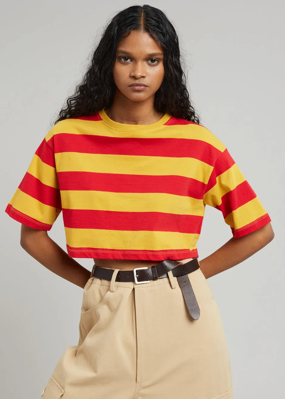 Karina Cropped T-Shirt - Red/Mustard sold by Frankie Shop product image thumbnail 2