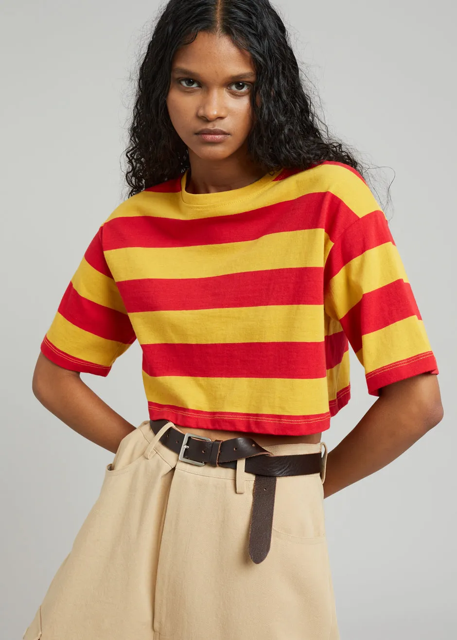 Karina Cropped T-Shirt - Red/Mustard sold by Frankie Shop product image thumbnail 4