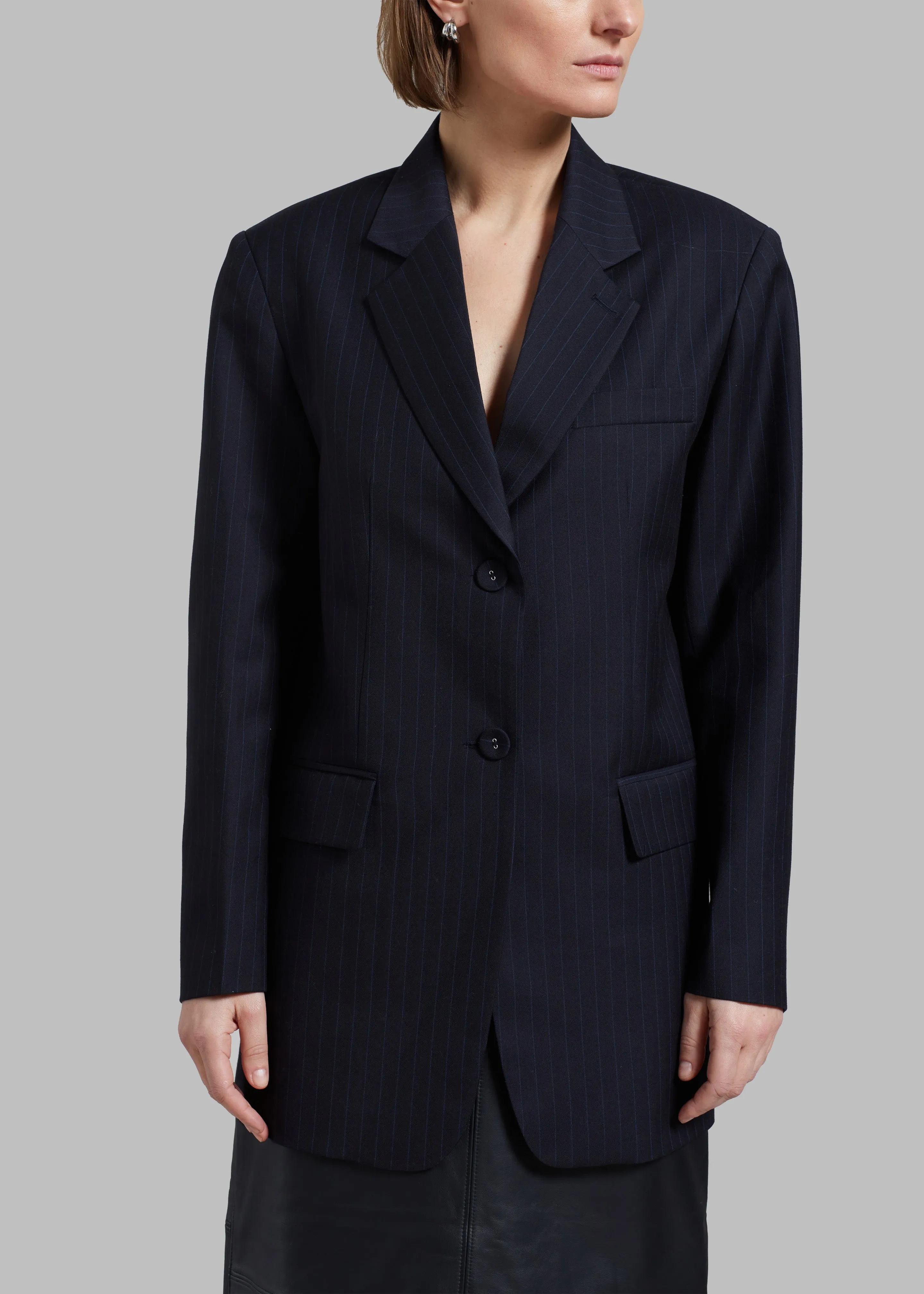 Cedric Open Back Blazer - Navy Stripe sold by Frankie Shop product image thumbnail 5