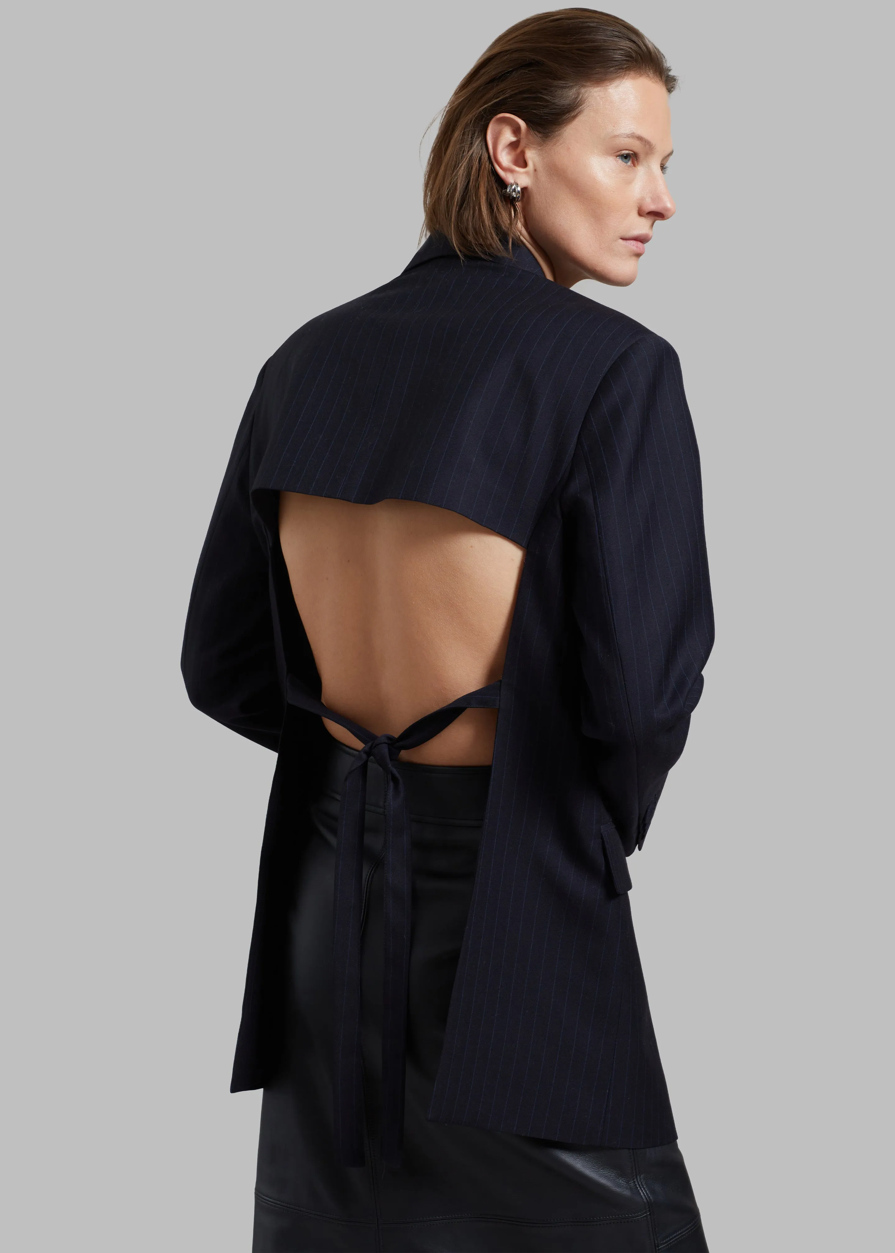 Cedric Open Back Blazer - Navy Stripe sold by Frankie Shop product image thumbnail 4