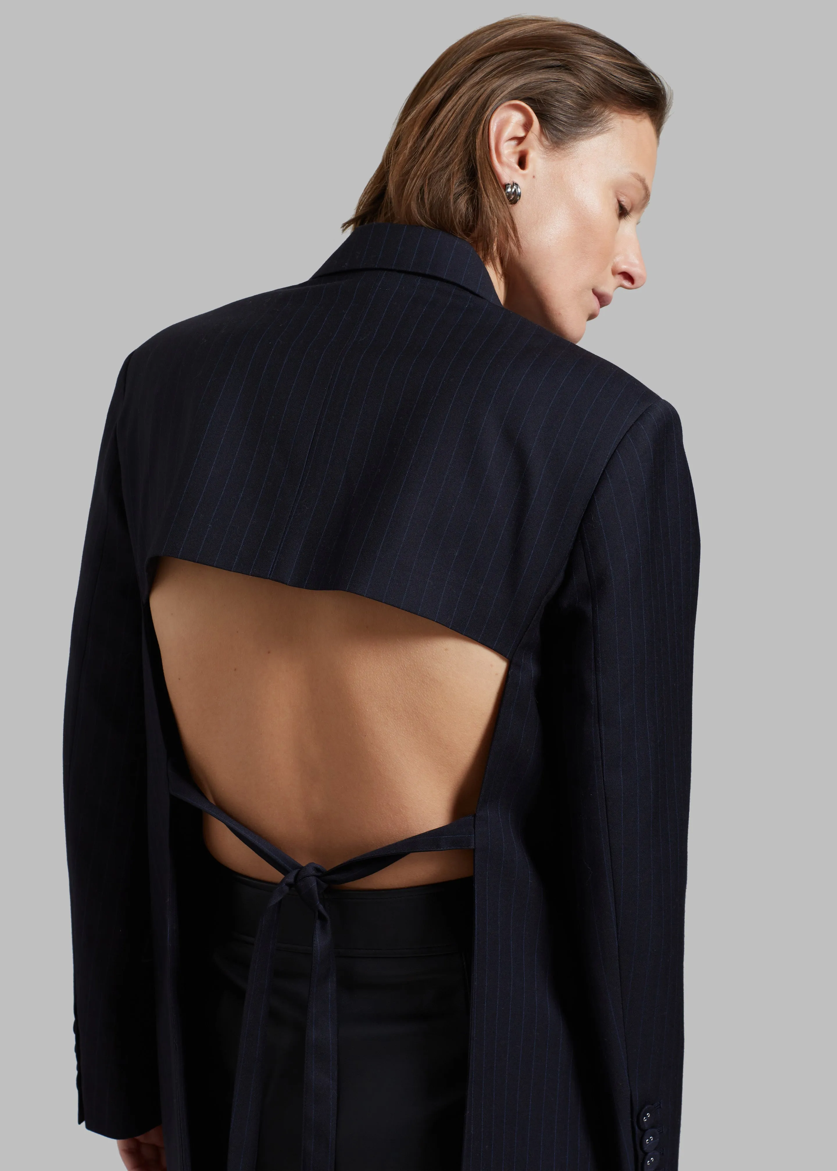 Cedric Open Back Blazer - Navy Stripe sold by Frankie Shop product image thumbnail 2