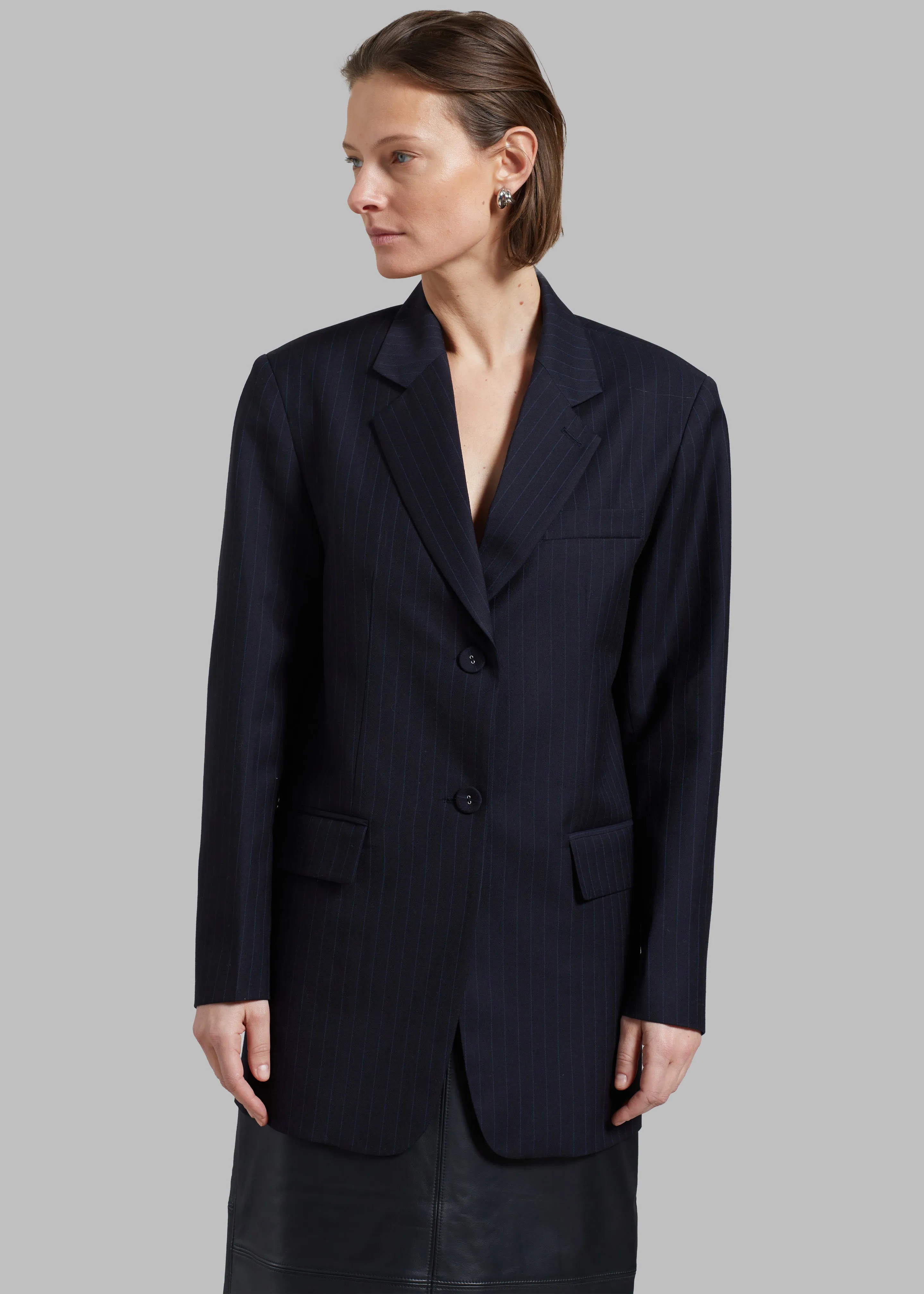Cedric Open Back Blazer - Navy Stripe sold by Frankie Shop product image thumbnail 3