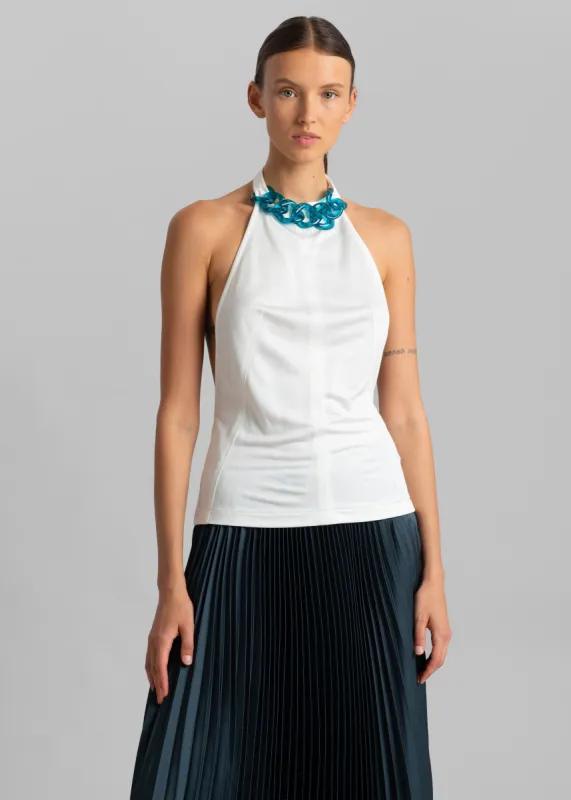 JW Anderson Chain Link Halterneck Top - Off White made by Frankie Shop