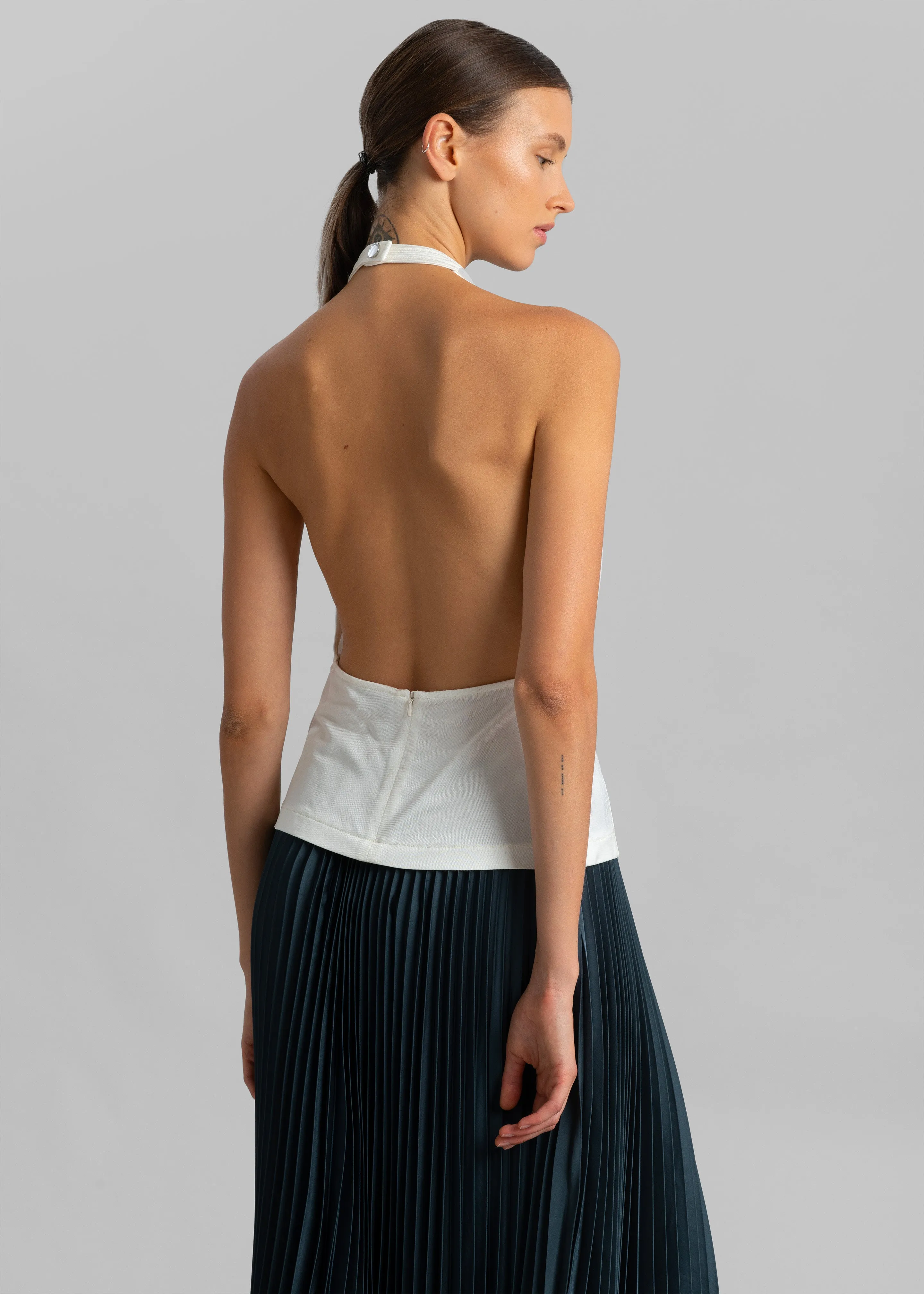 JW Anderson Chain Link Halterneck Top - Off White sold by Frankie Shop product image thumbnail 5