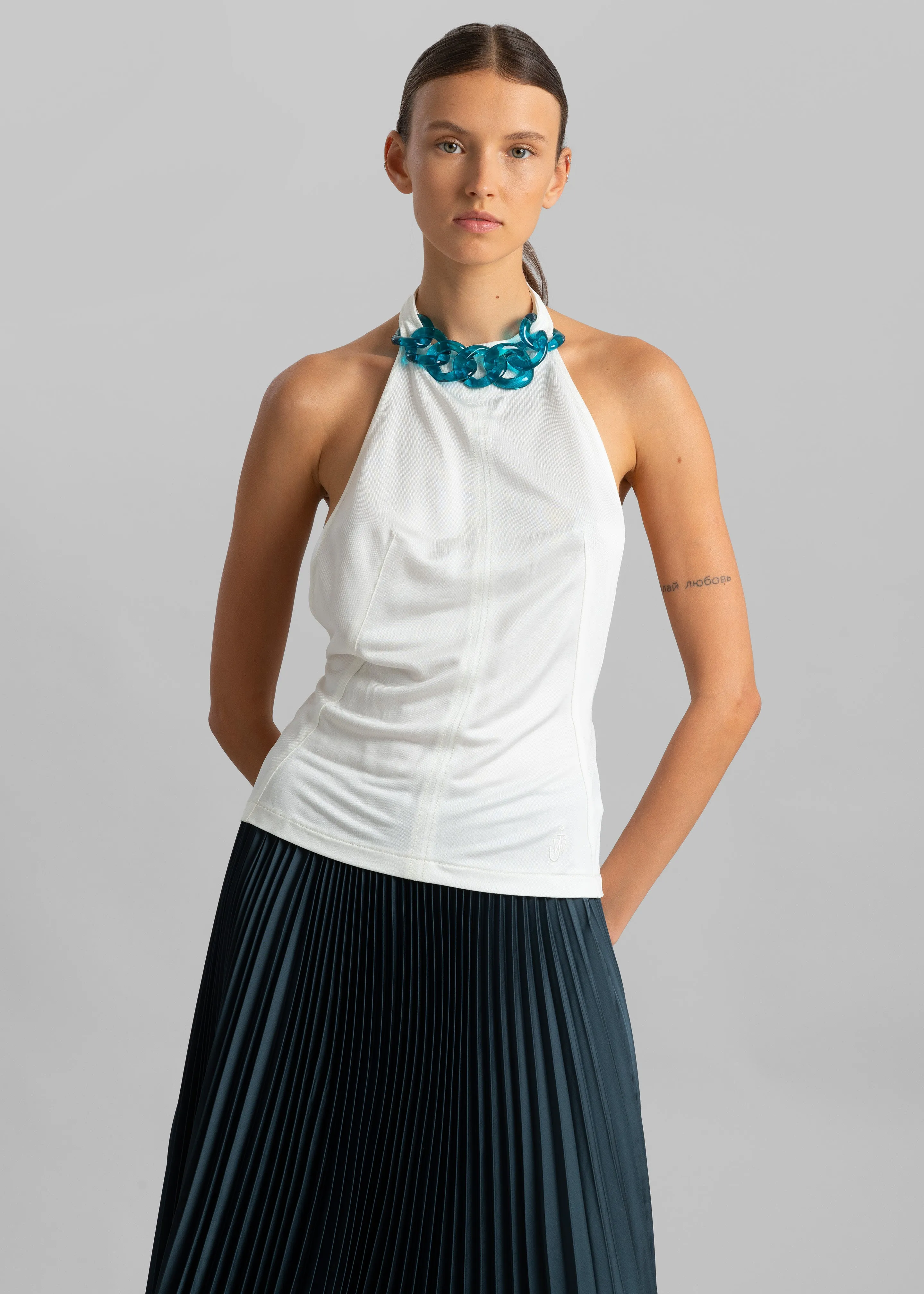 JW Anderson Chain Link Halterneck Top - Off White sold by Frankie Shop product image thumbnail 4