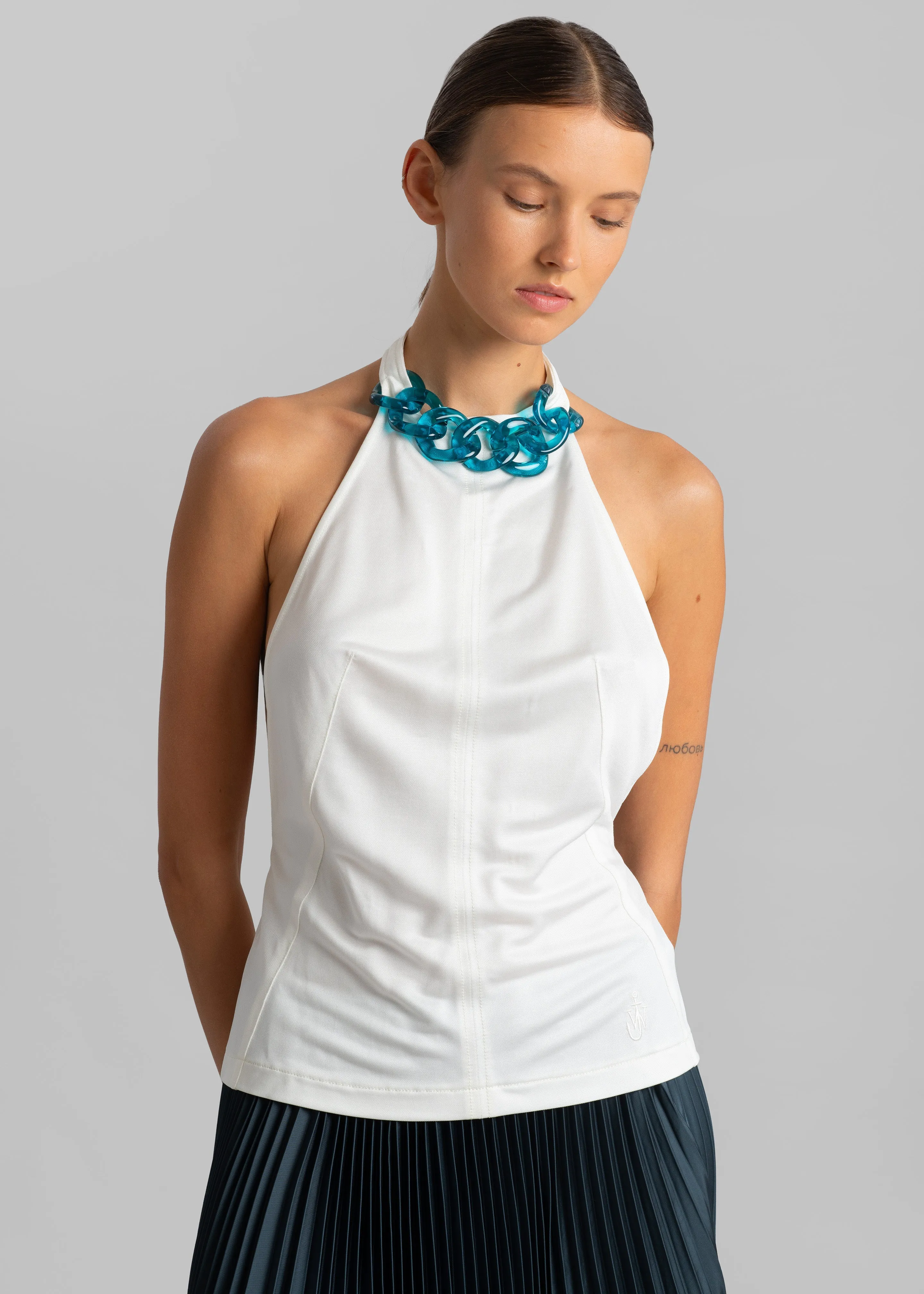 JW Anderson Chain Link Halterneck Top - Off White sold by Frankie Shop product image thumbnail 3