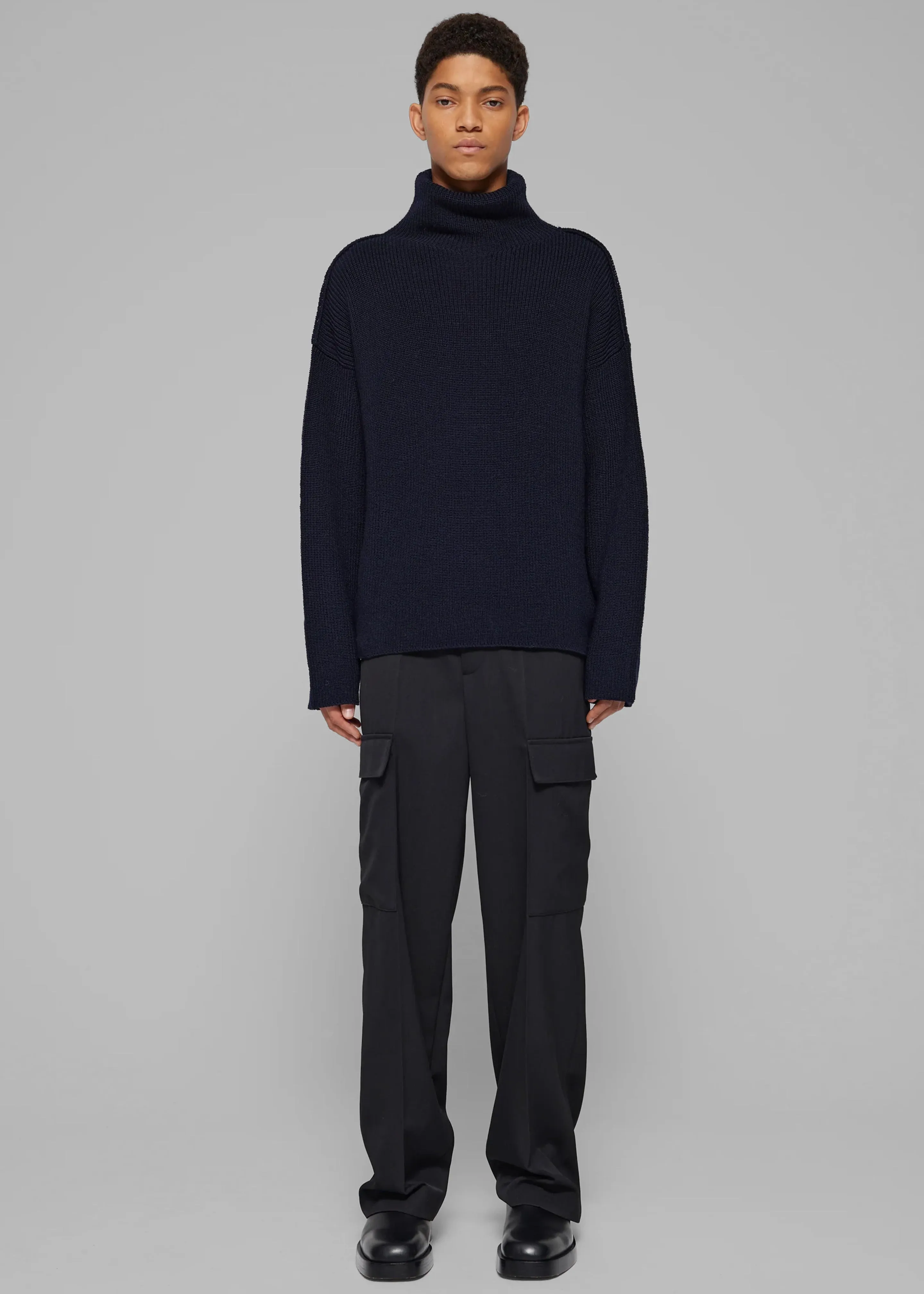 Róhe Turtleneck Seam-Detail Sweater - Navy sold by Frankie Shop product image thumbnail 2