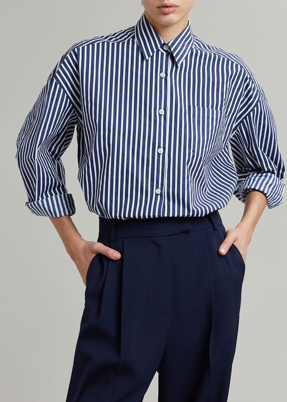 Melody Organic Cotton Shirt - Navy Stripe sold by Frankie Shop product image thumbnail 2