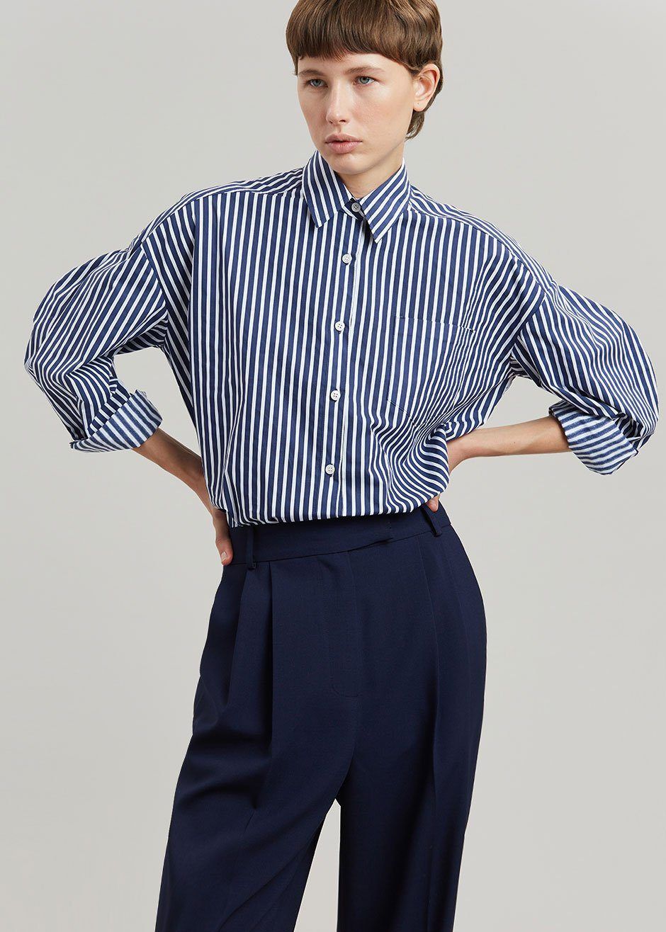 Melody Organic Cotton Shirt - Navy Stripe sold by Frankie Shop product image thumbnail 3