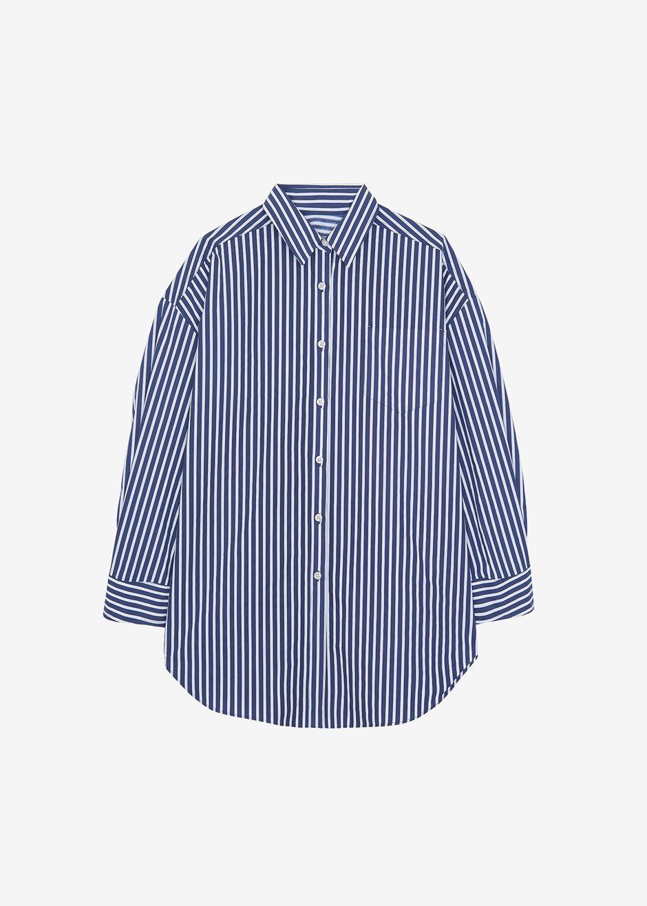 Melody Organic Cotton Shirt - Navy Stripe sold by Frankie Shop product image thumbnail 6