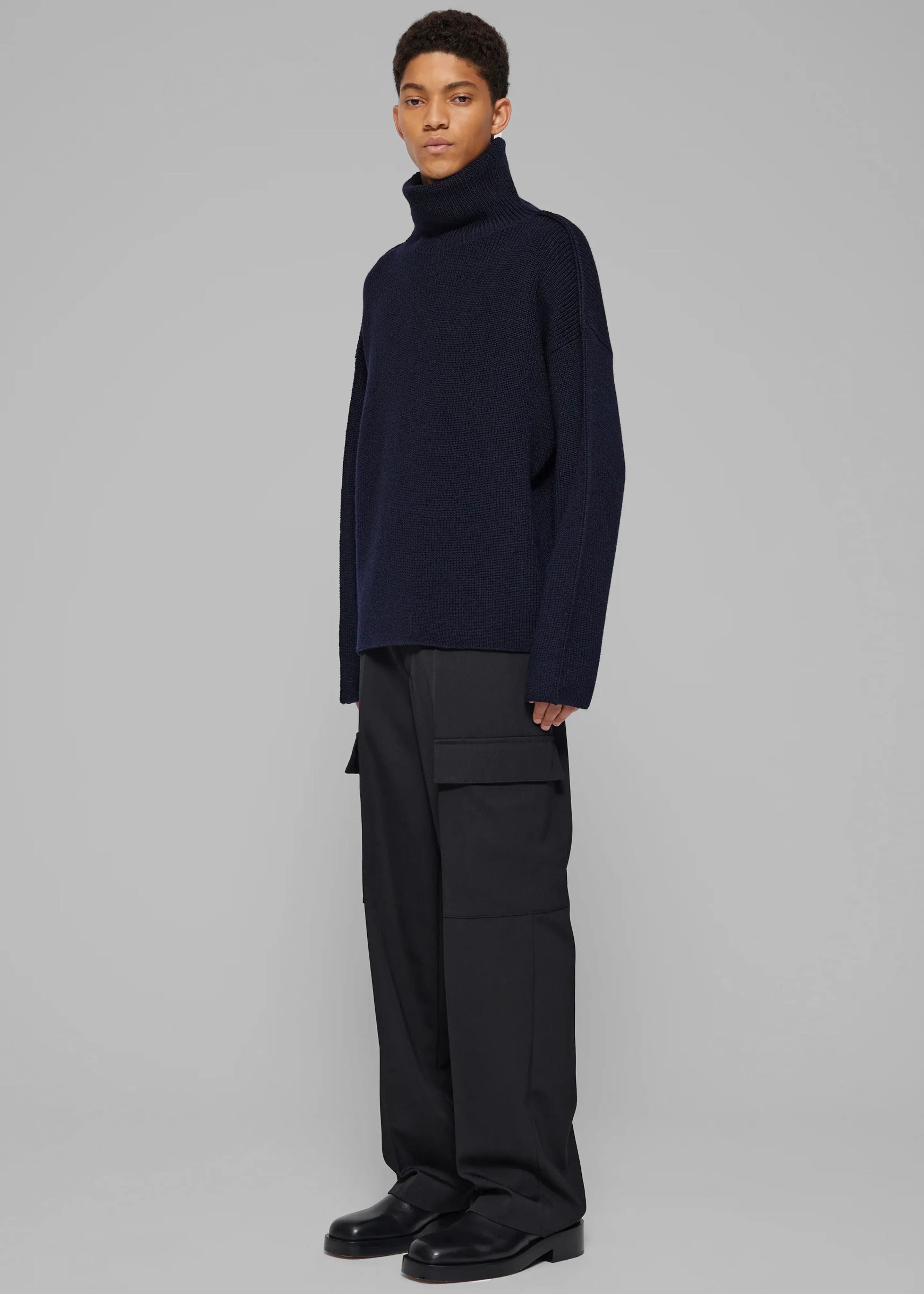 Róhe Turtleneck Seam-Detail Sweater - Navy sold by Frankie Shop product image thumbnail 3