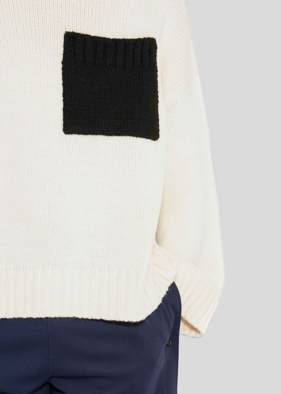 JW Anderson Patch Pocket Turtleneck - Off White/Black sold by Frankie Shop product image thumbnail 3