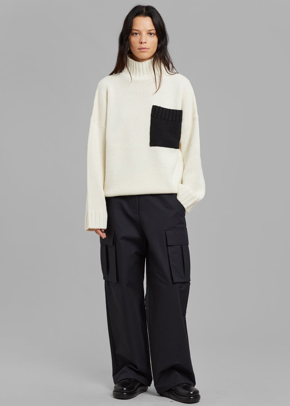 JW Anderson Patch Pocket Turtleneck - Off White/Black sold by Frankie Shop